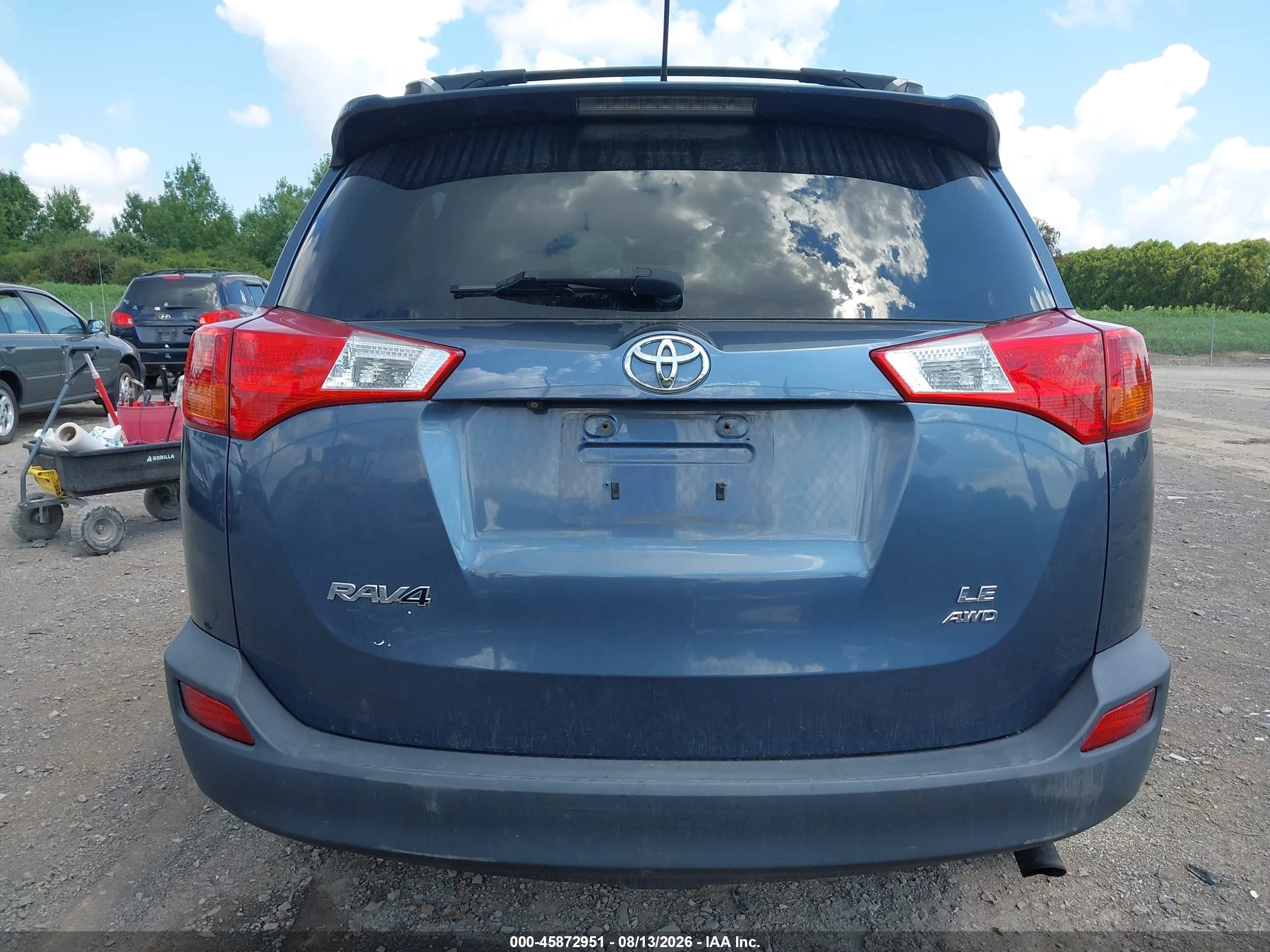 2013 Toyota Rav4 Le Blue vin: 2T3BFREVXDW019771