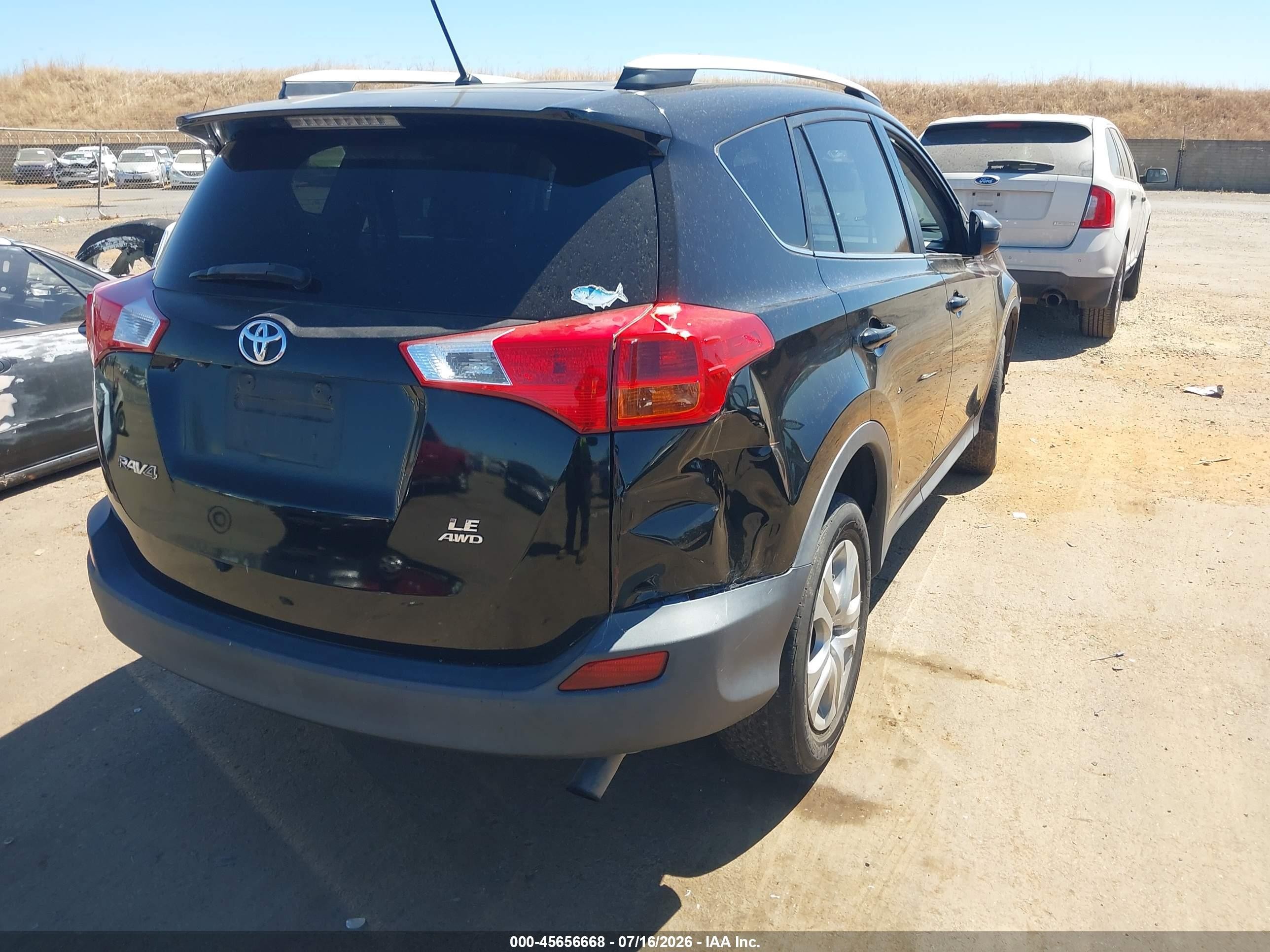 2013 Toyota Rav4 Le Black vin: 2T3BFREVXDW033458