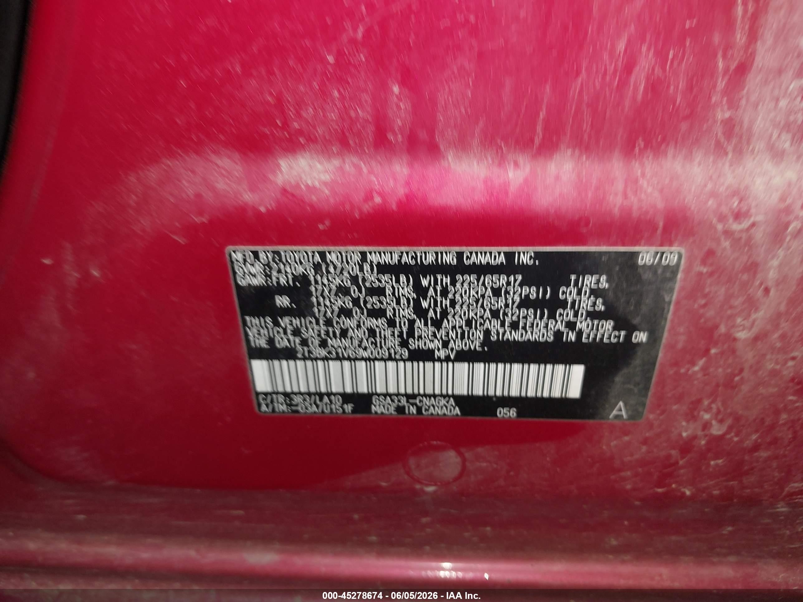 2009 Toyota Rav4 Limited V6 Red vin: 2T3BK31V69W009129