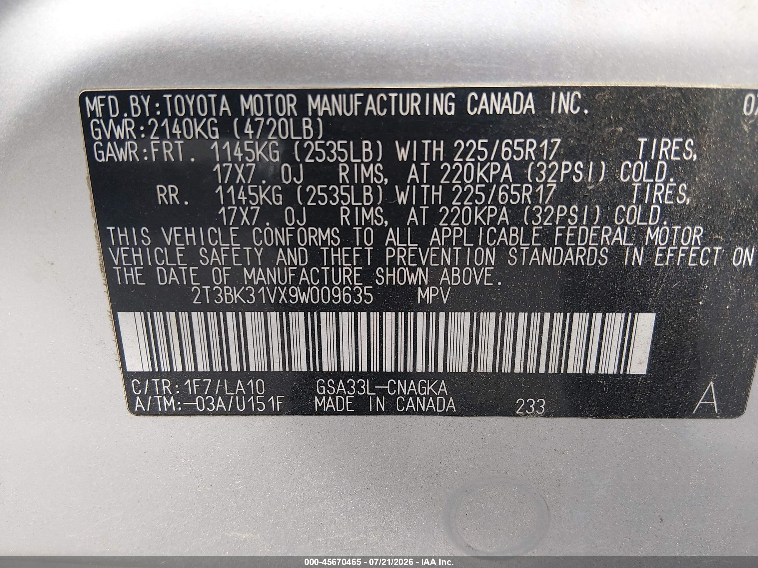 2009 Toyota Rav4 Limited V6 Silver vin: 2T3BK31VX9W009635