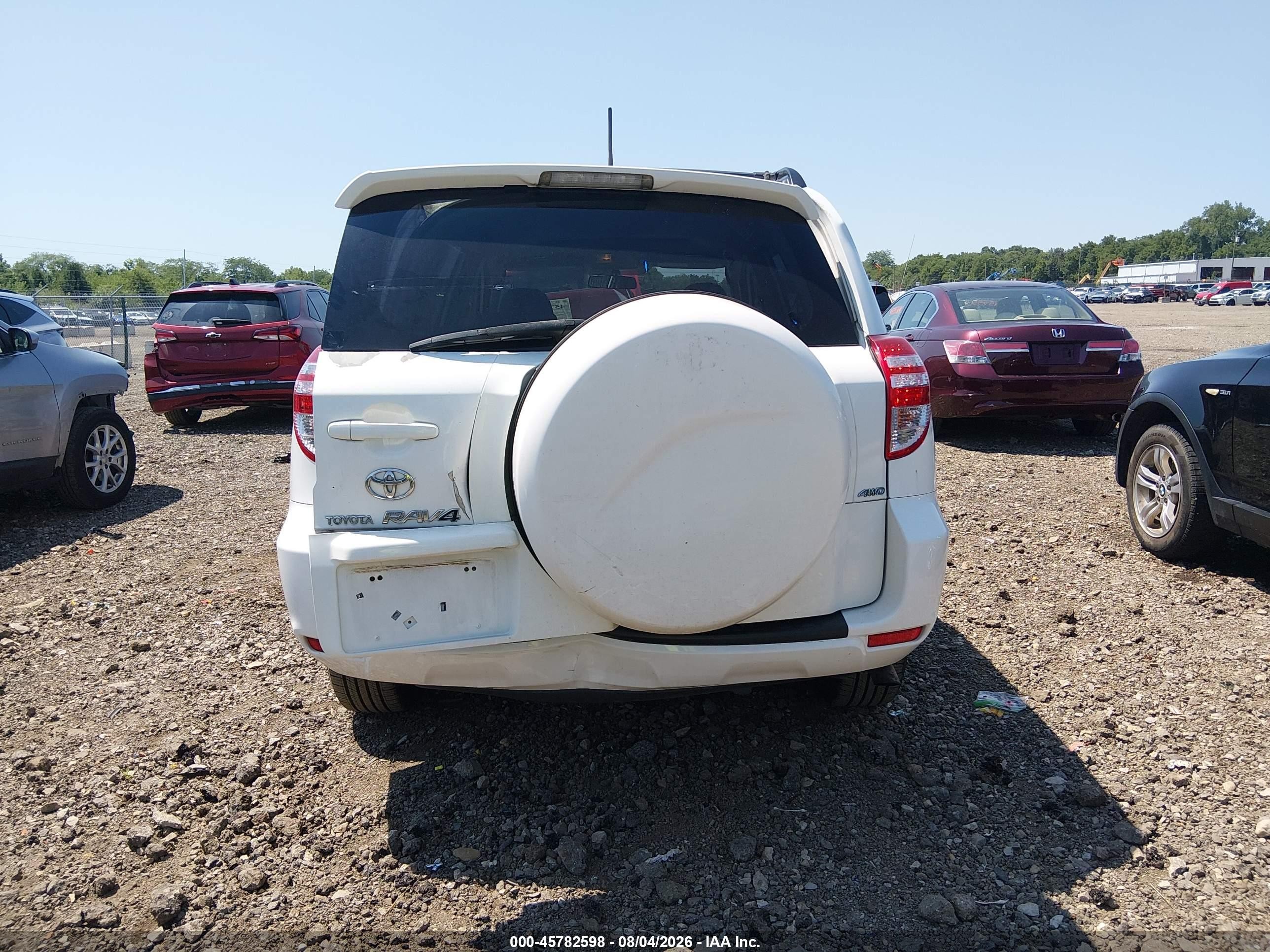 2010 Toyota Rav4 Base V6 White vin: 2T3BK4DV9AW028358