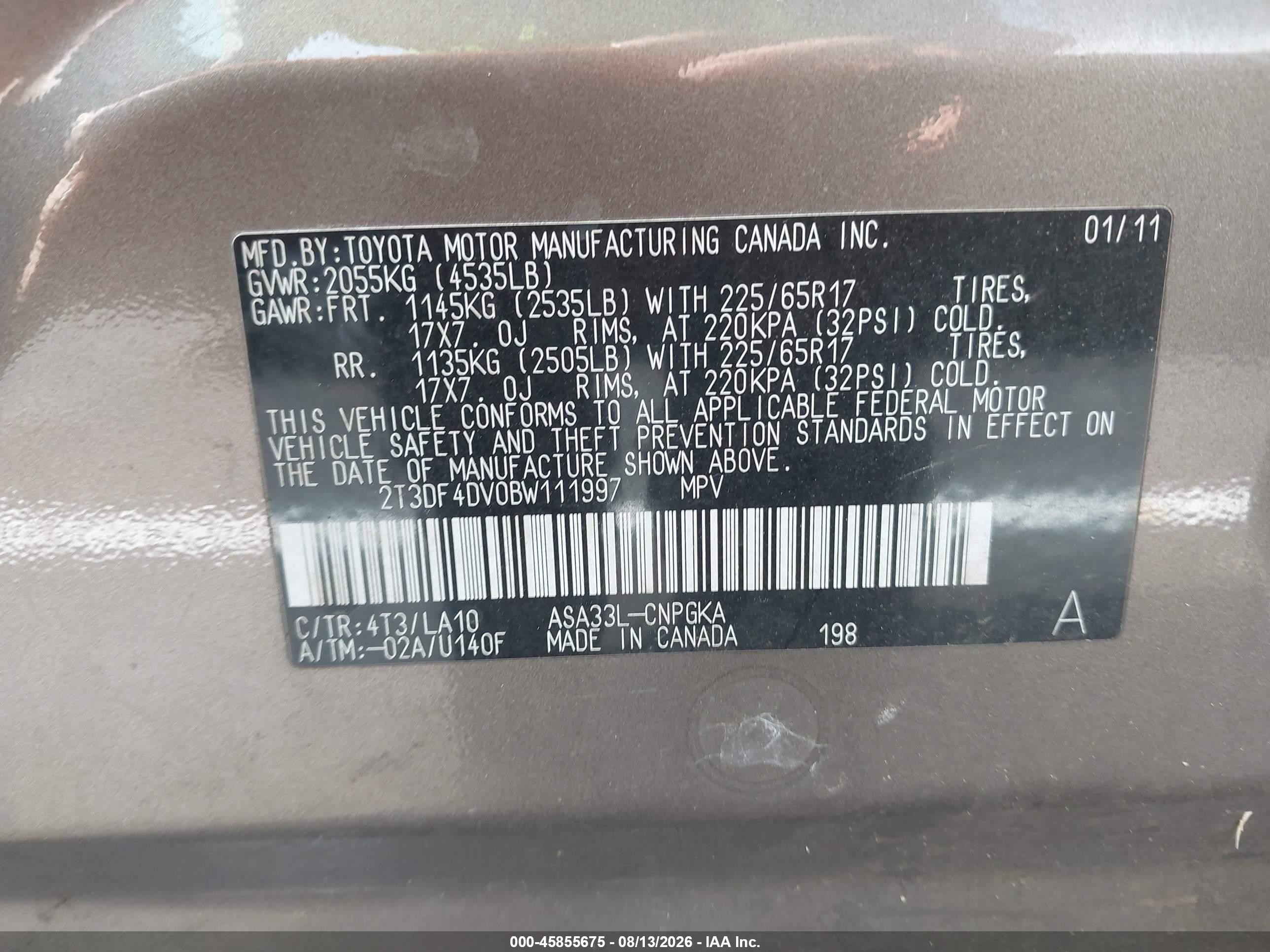2011 Toyota Rav4 Limited Brown vin: 2T3DF4DV0BW111997