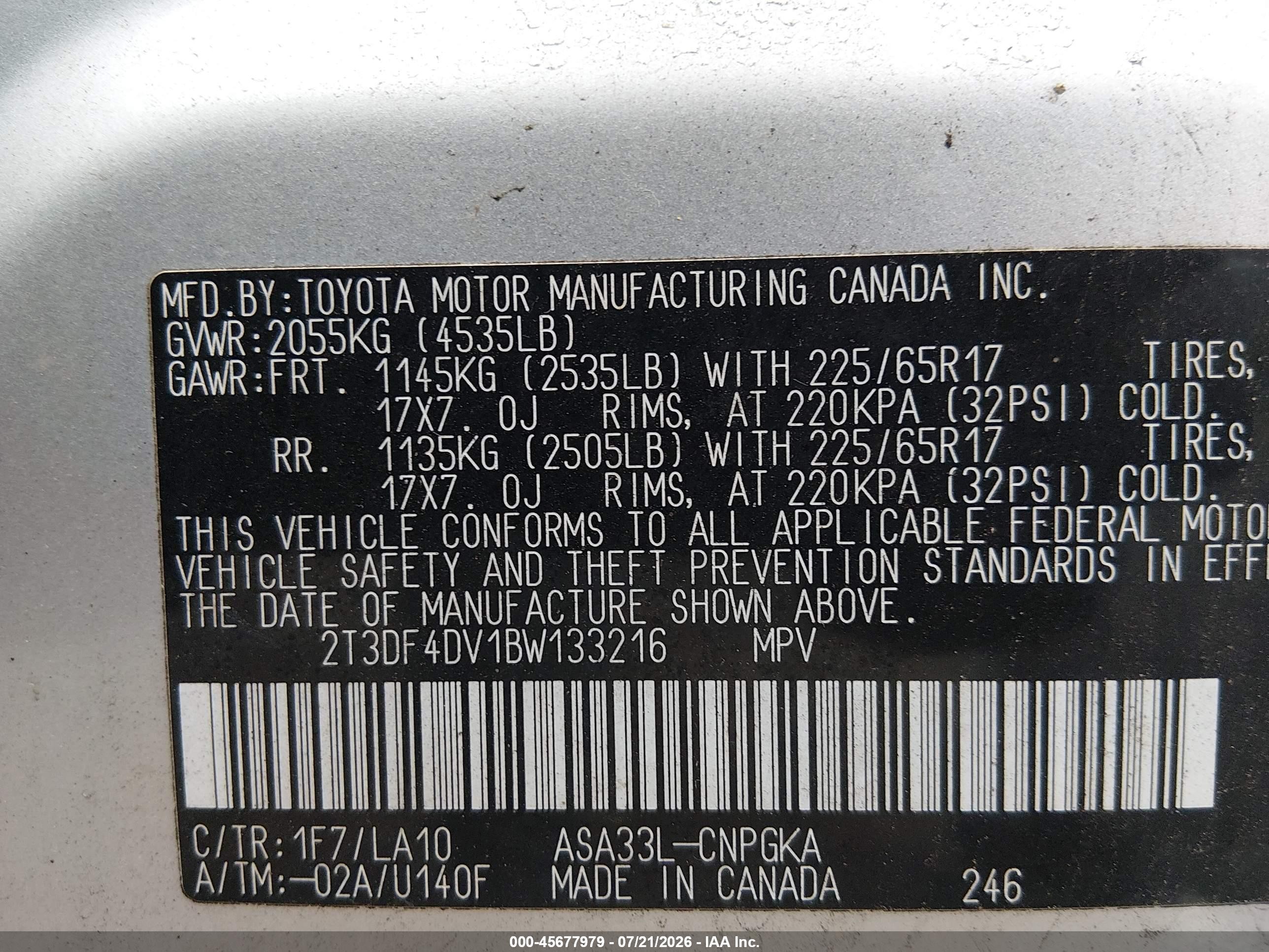 2011 Toyota Rav4 Limited Silver vin: 2T3DF4DV1BW133216