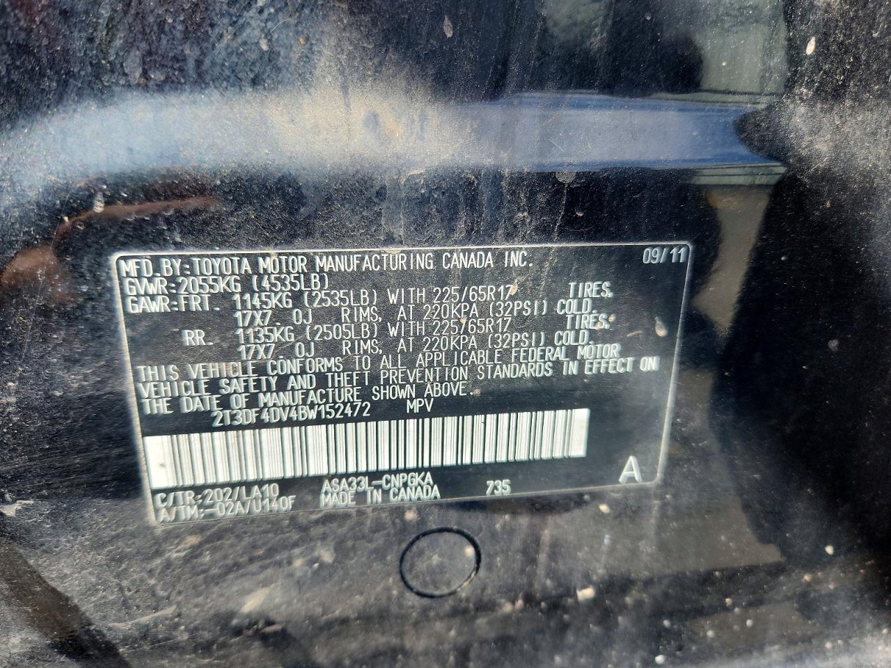 2011 Toyota Rav4 Limited Black vin: 2T3DF4DV4BW152472