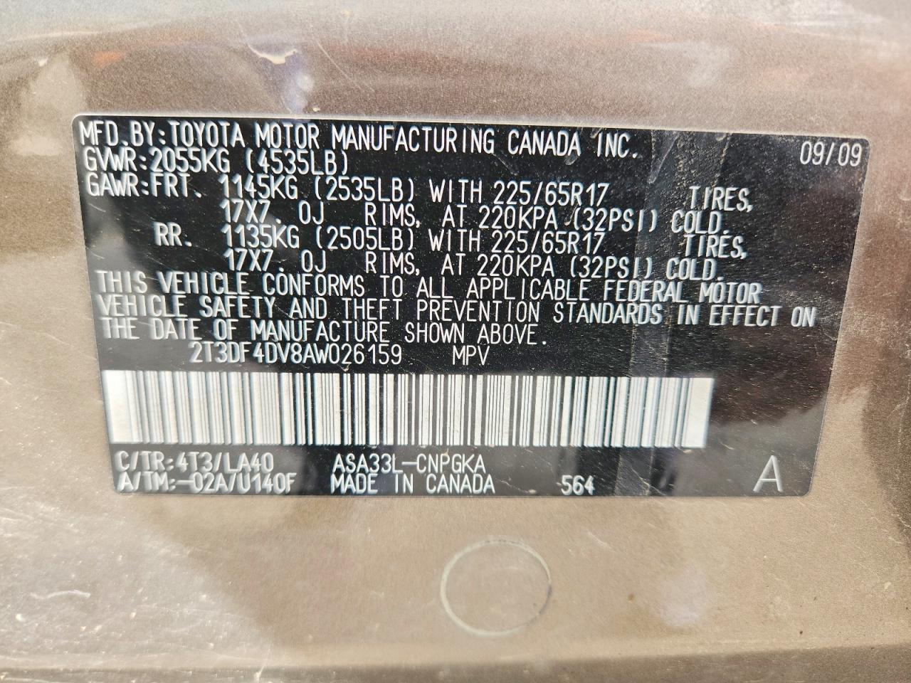2010 Toyota Rav4 Limited Tan vin: 2T3DF4DV8AW026159