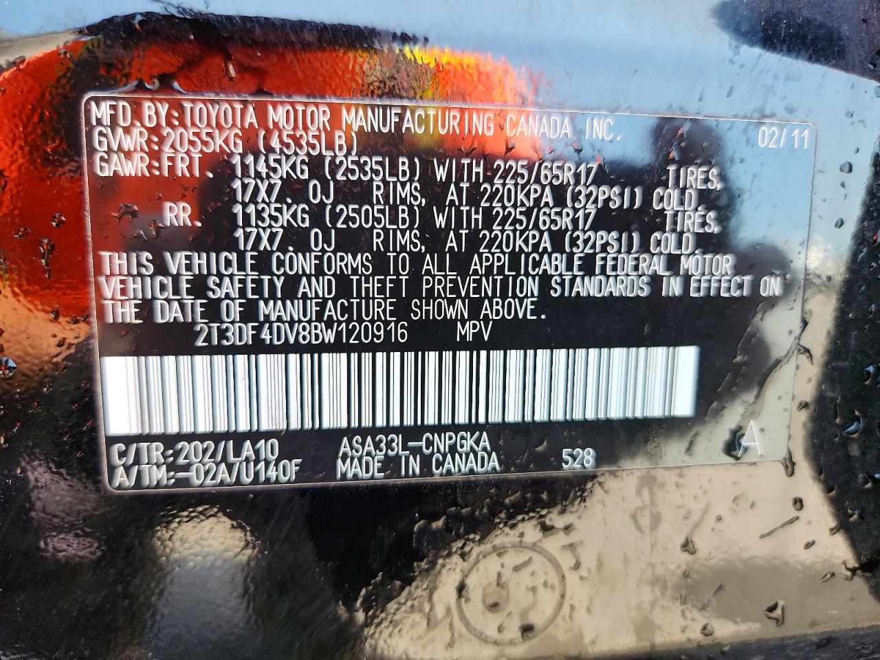 2011 Toyota Rav4 Limited Black vin: 2T3DF4DV8BW120916