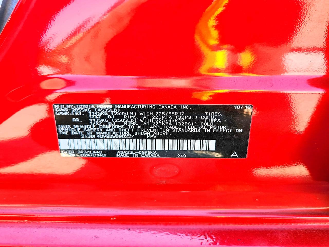 2011 Toyota Rav4 Limited Red vin: 2T3DF4DV9BW090227