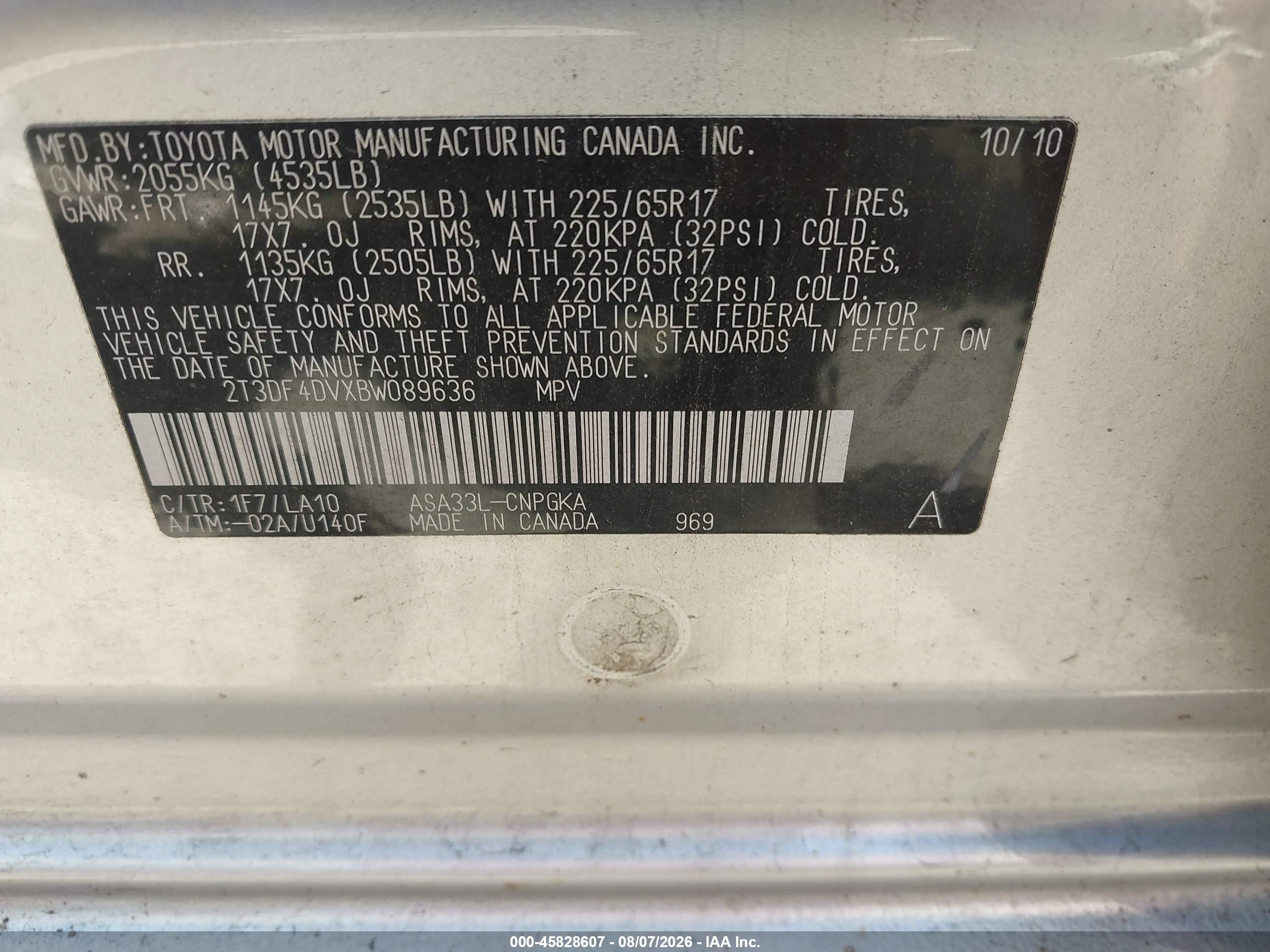 2011 Toyota Rav4 Limited Silver vin: 2T3DF4DVXBW089636