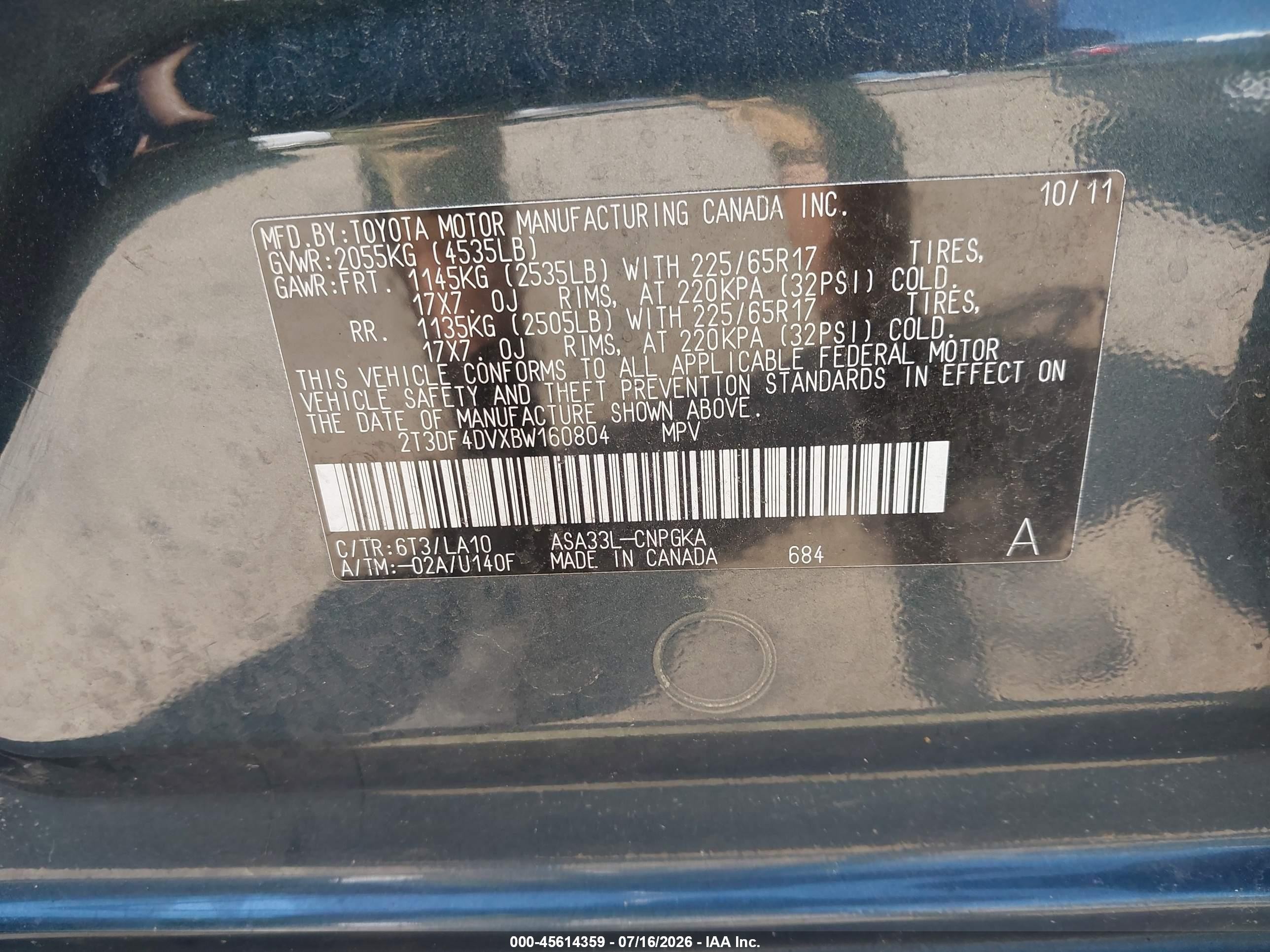 2011 Toyota Rav4 Limited Зеленый vin: 2T3DF4DVXBW160804
