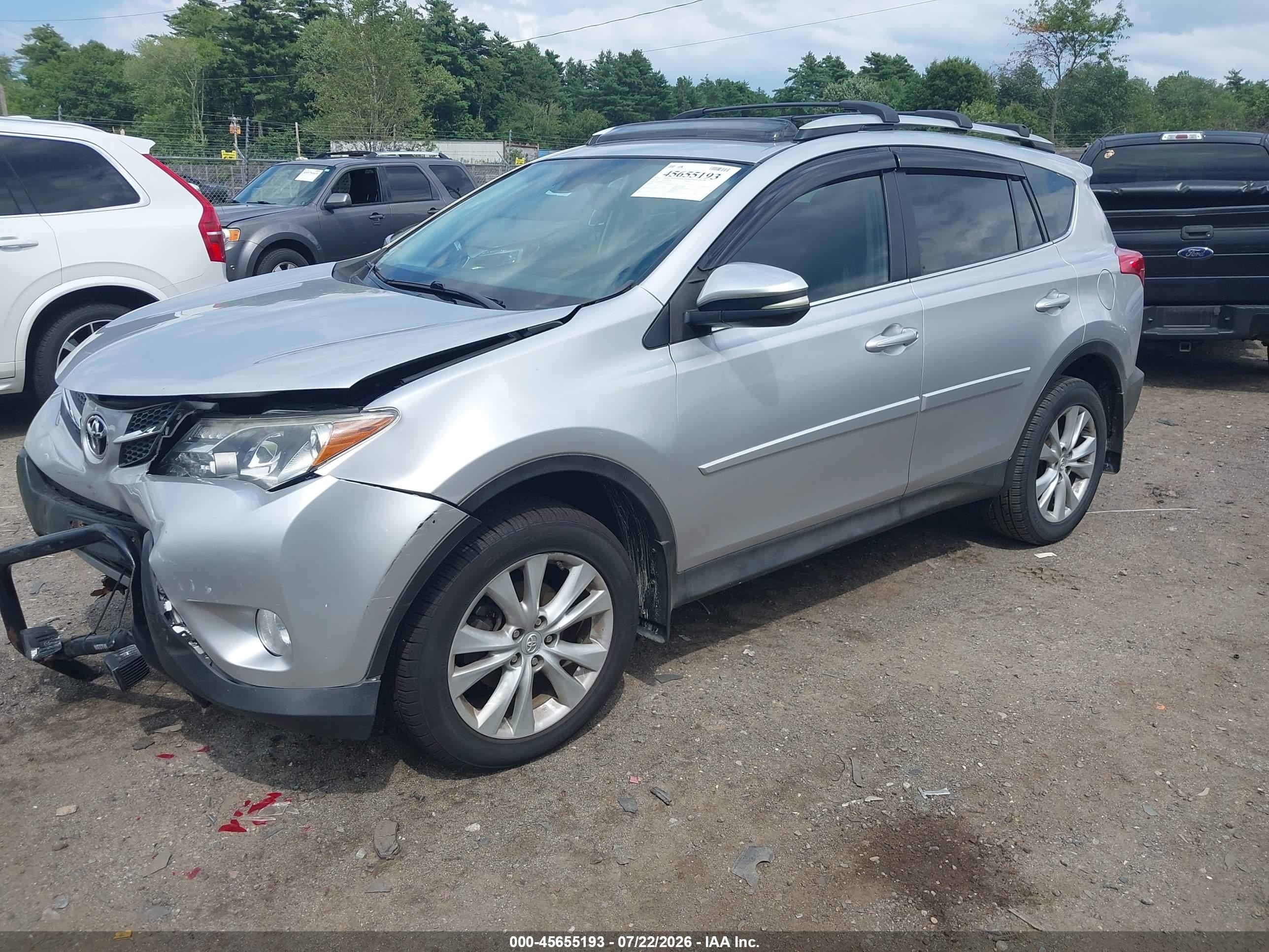 2014 Toyota Rav4 Limited Silver vin: 2T3DFREV0EW175571