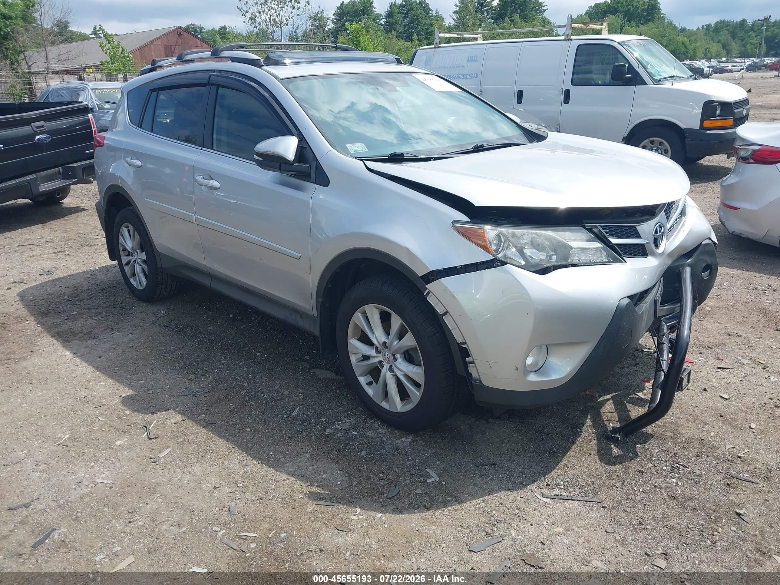 2014 Toyota Rav4 Limited Серебряный vin: 2T3DFREV0EW175571
