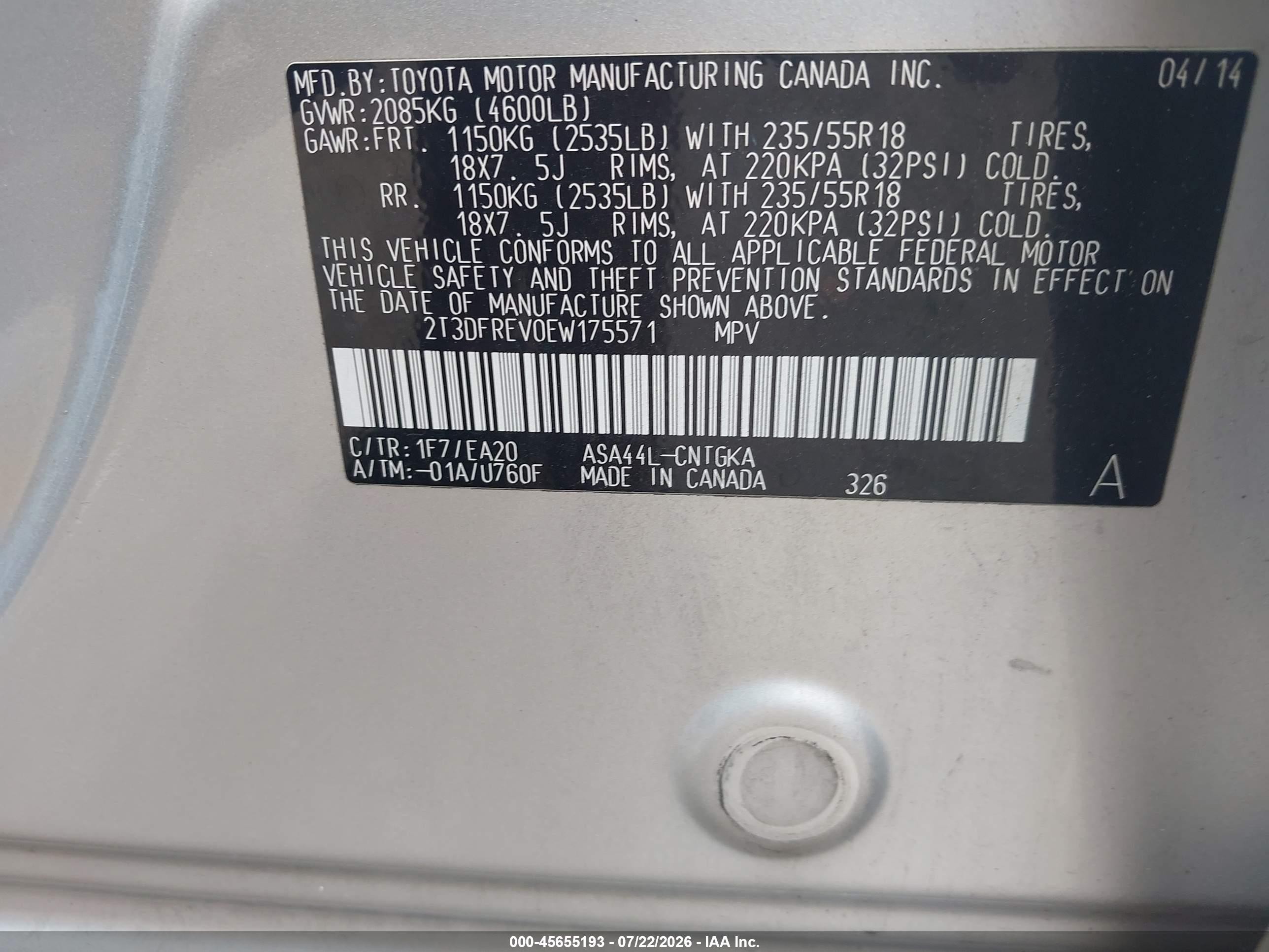 2014 Toyota Rav4 Limited Silver vin: 2T3DFREV0EW175571