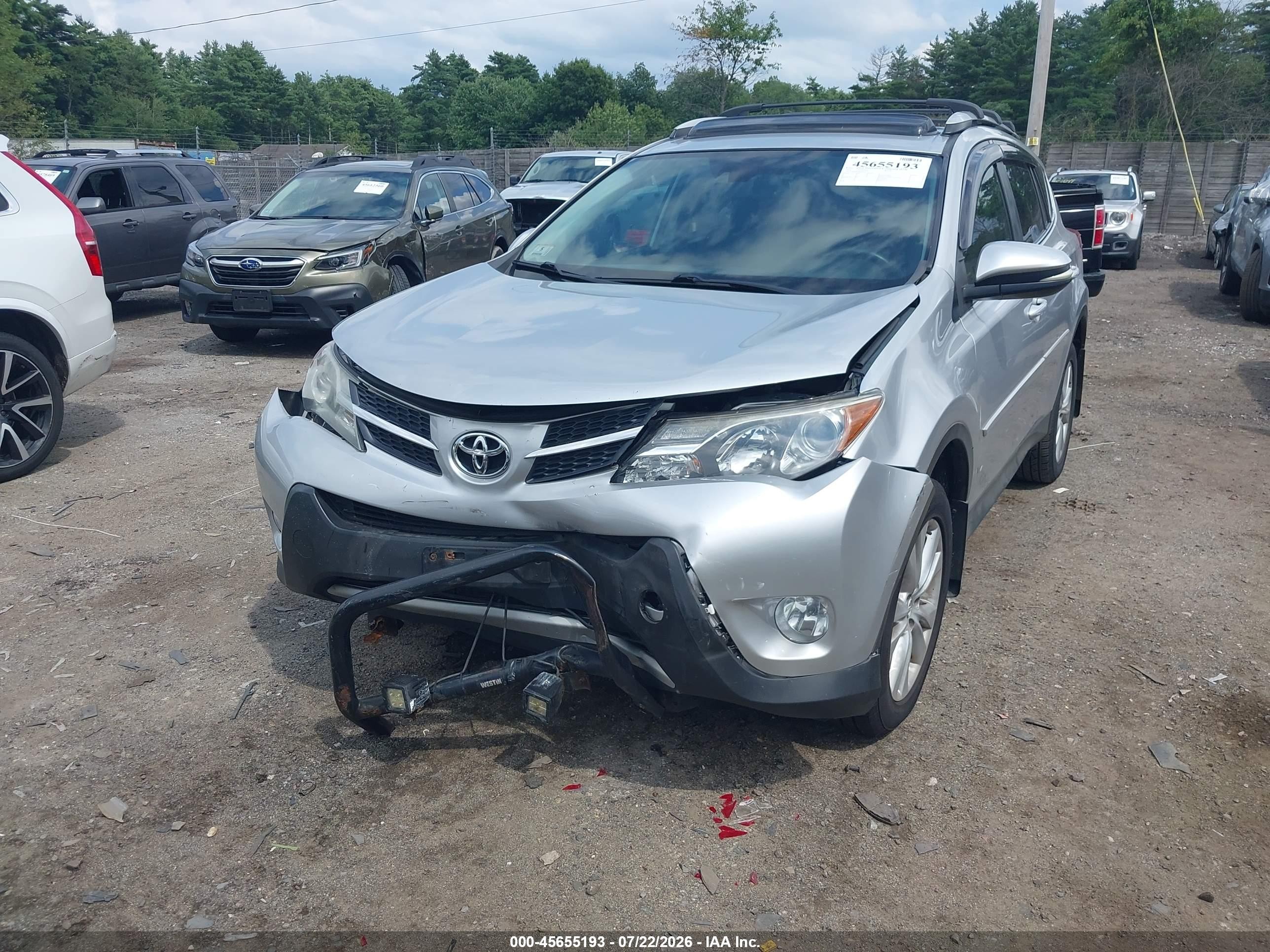 2014 Toyota Rav4 Limited Silver vin: 2T3DFREV0EW175571