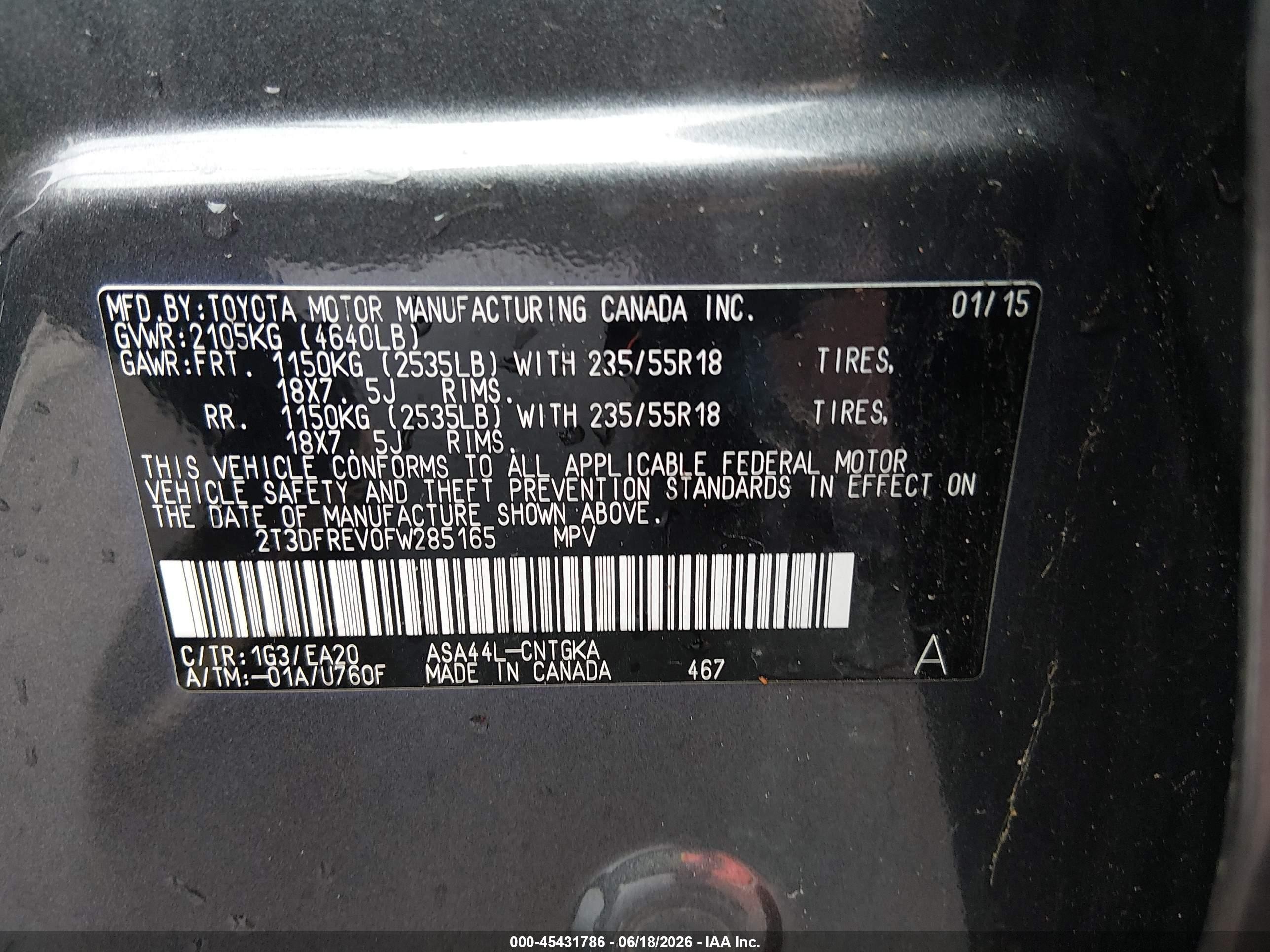 2015 Toyota Rav4 Limited Gray vin: 2T3DFREV0FW285165