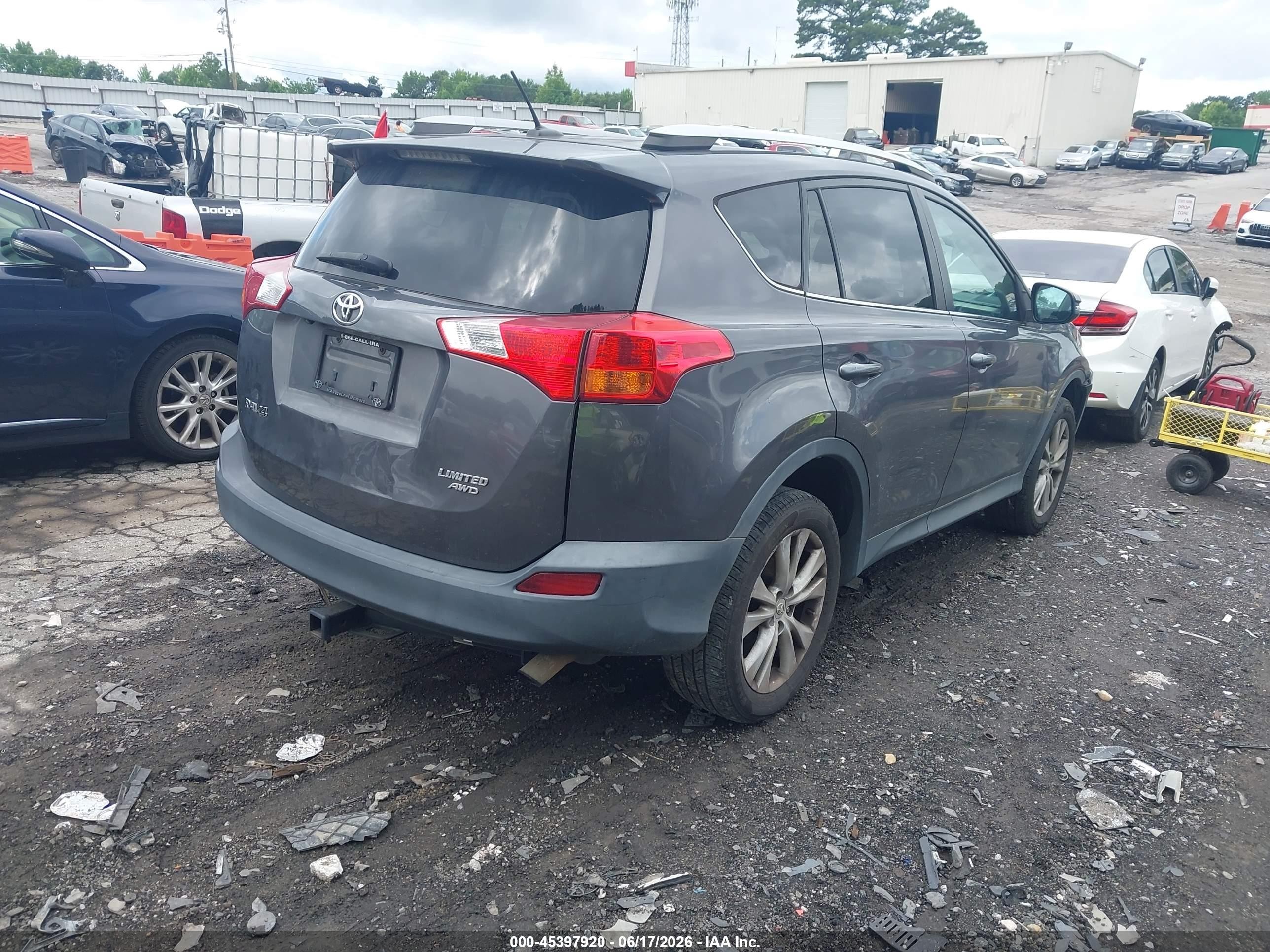 2015 Toyota Rav4 Limited Gray vin: 2T3DFREV0FW285702