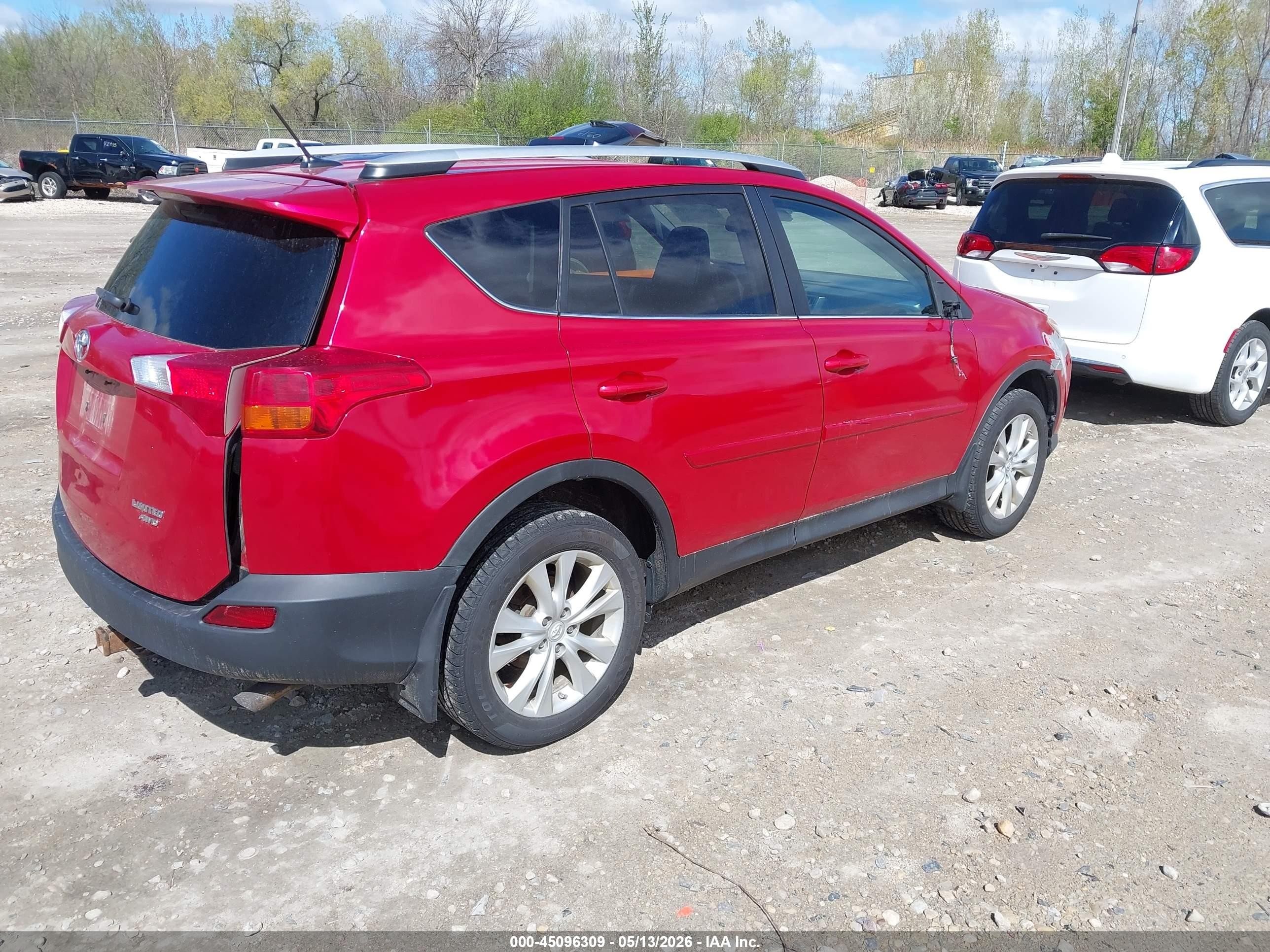 2014 Toyota Rav4 Limited Red vin: 2T3DFREV1EW214989