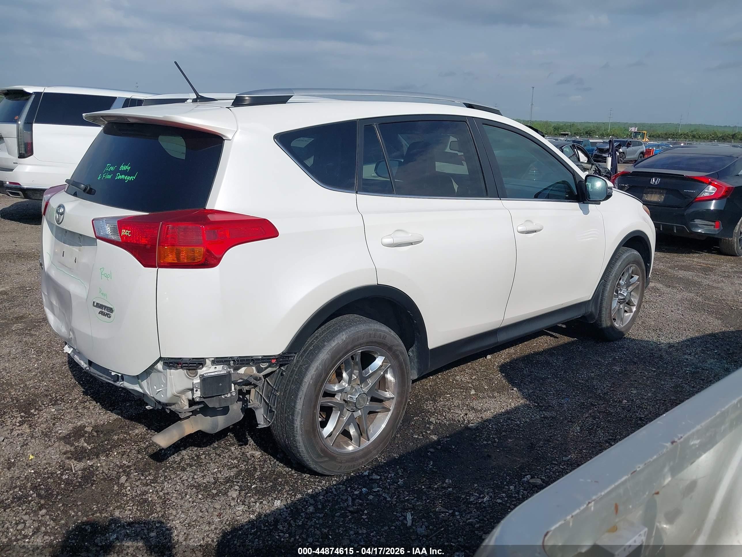 2014 Toyota Rav4 Limited White vin: 2T3DFREV1EW216550
