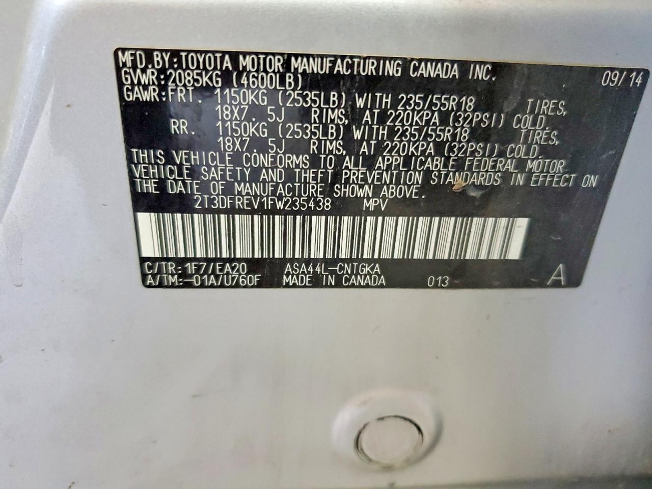 2015 Toyota Rav4 Limited Silver vin: 2T3DFREV1FW235438