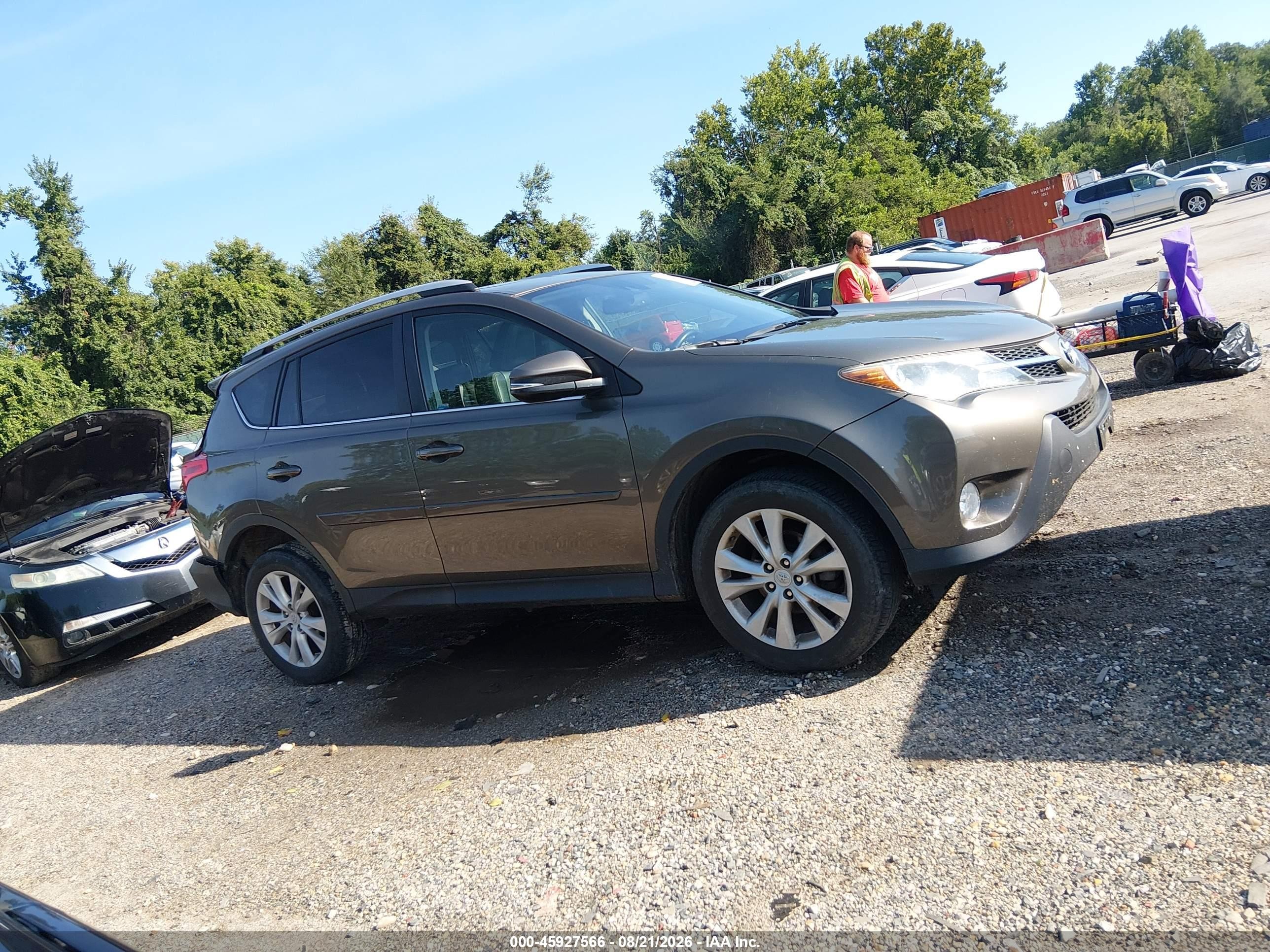 2015 Toyota Rav4 Limited Серый vin: 2T3DFREV1FW285644