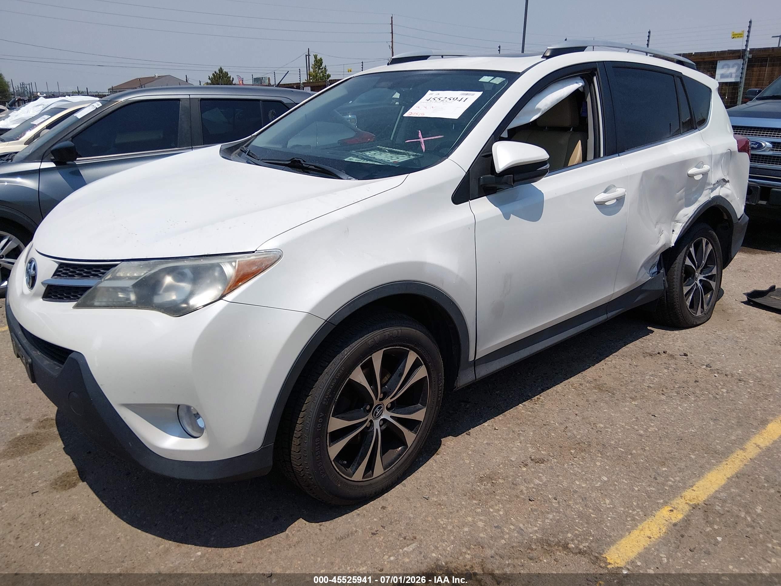 2015 Toyota Rav4 Limited Белый vin: 2T3DFREV1FW342392