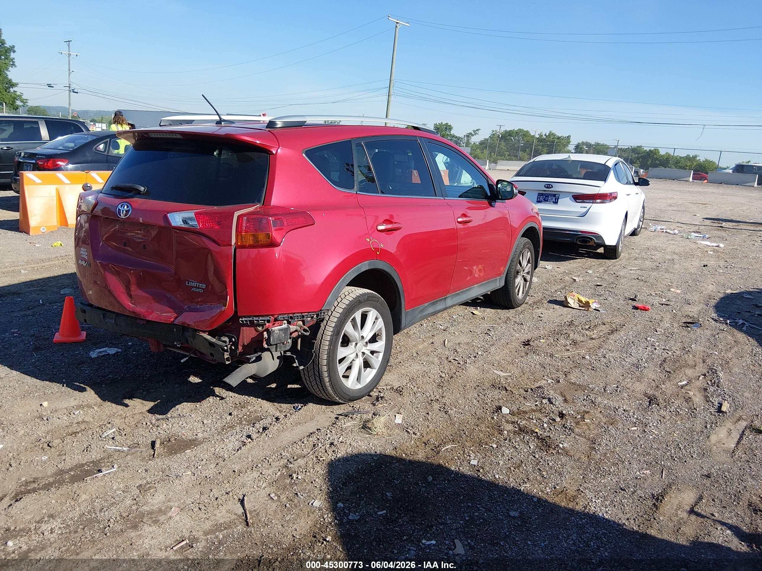 2013 Toyota Rav4 Limited Burgundy vin: 2T3DFREV2DW057729