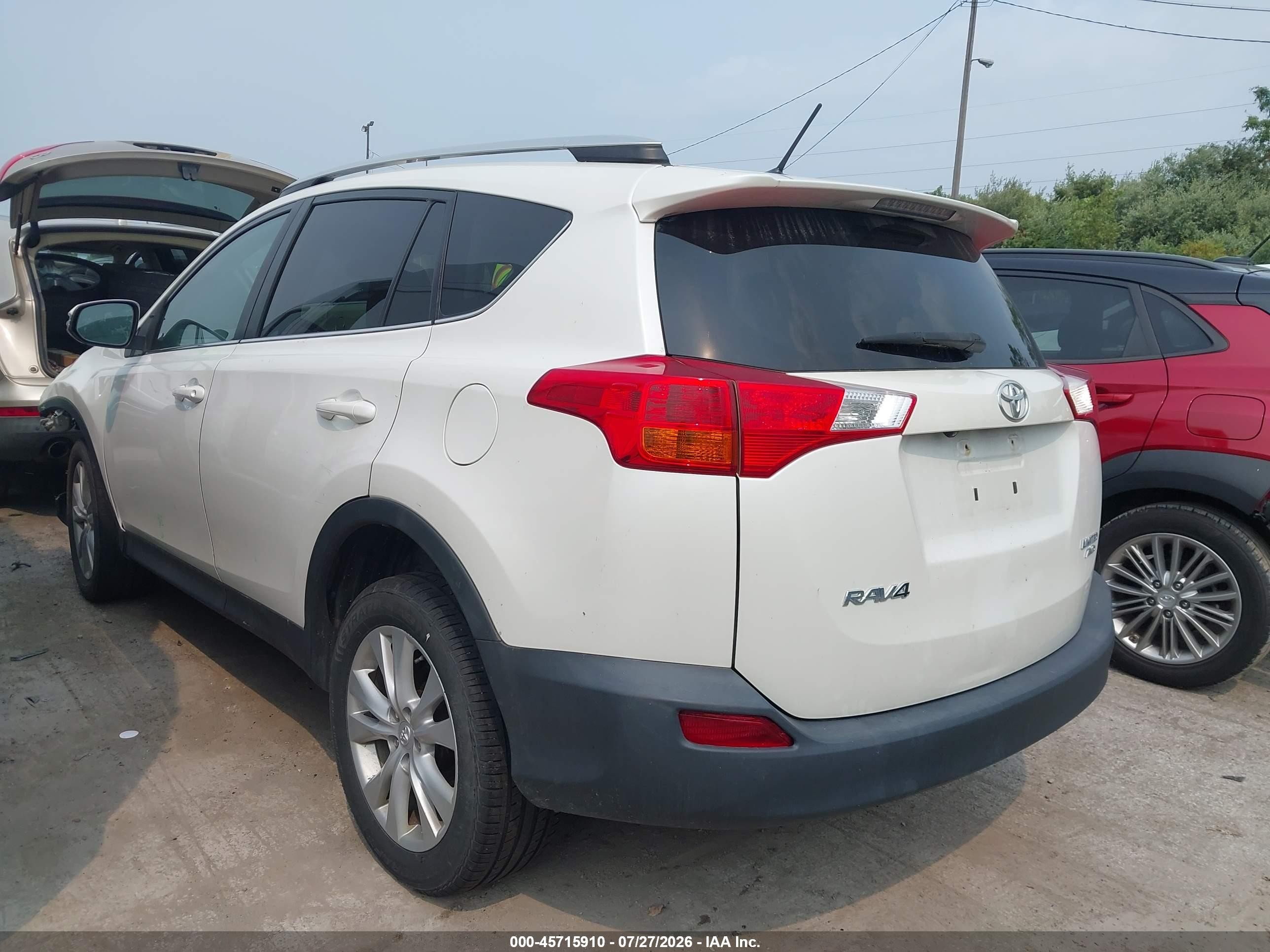 2014 Toyota Rav4 Limited White vin: 2T3DFREV2EW144516