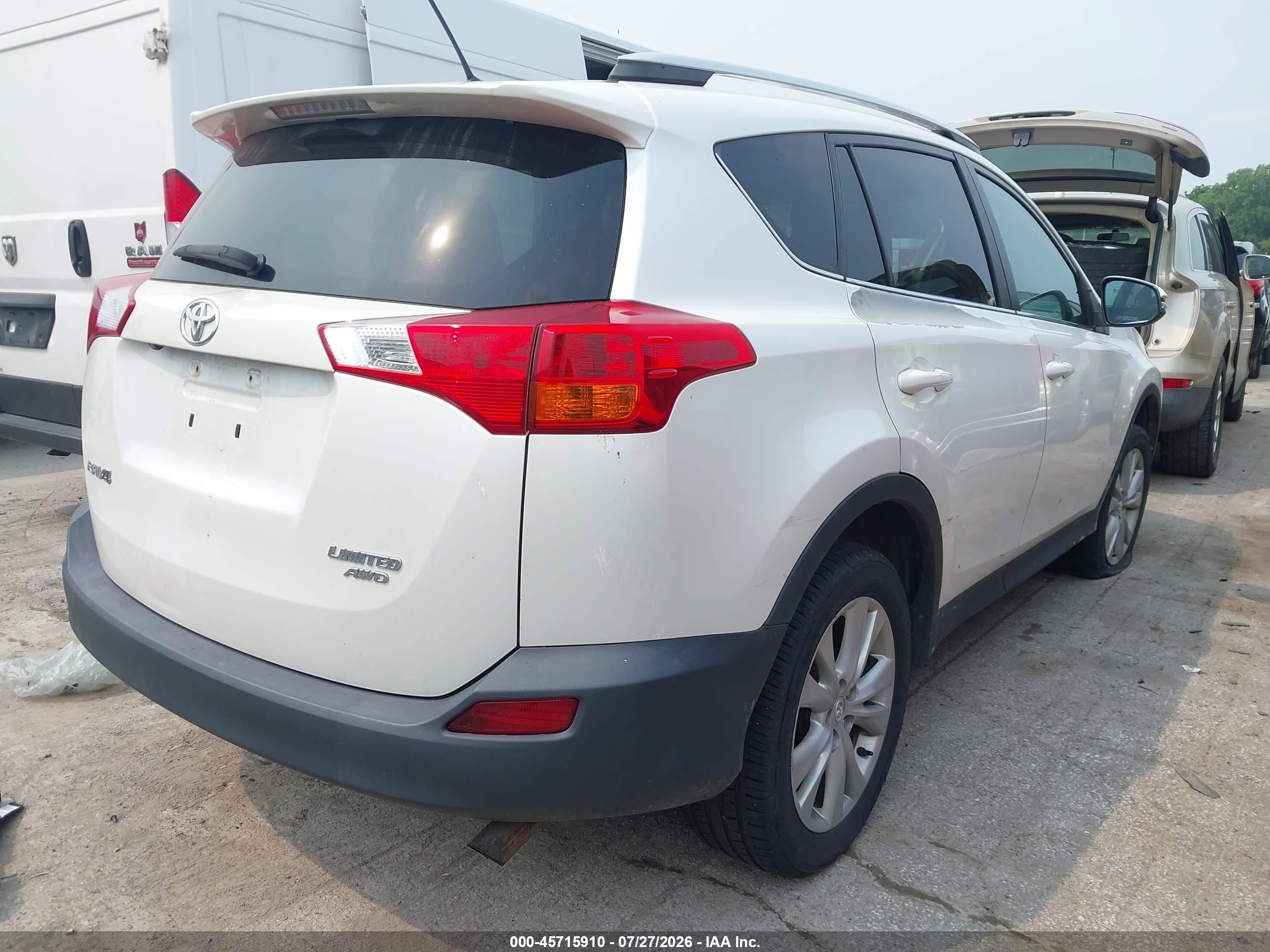 2014 Toyota Rav4 Limited White vin: 2T3DFREV2EW144516