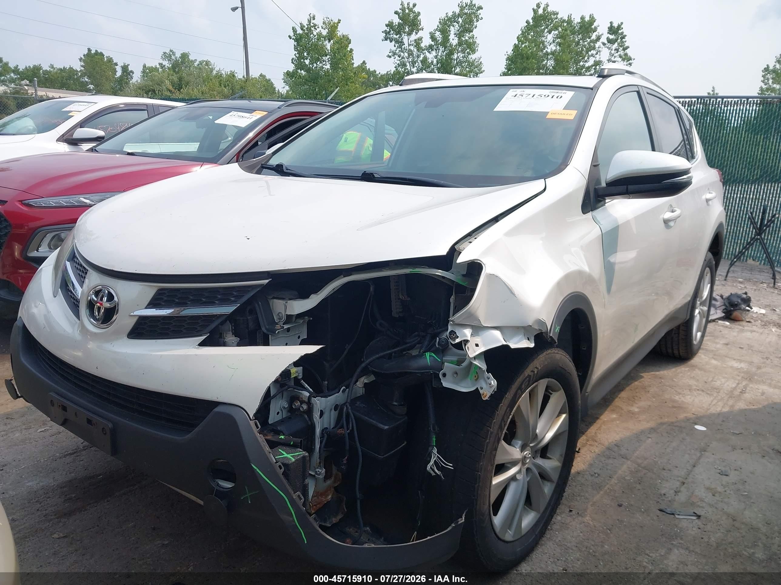 2014 Toyota Rav4 Limited White vin: 2T3DFREV2EW144516