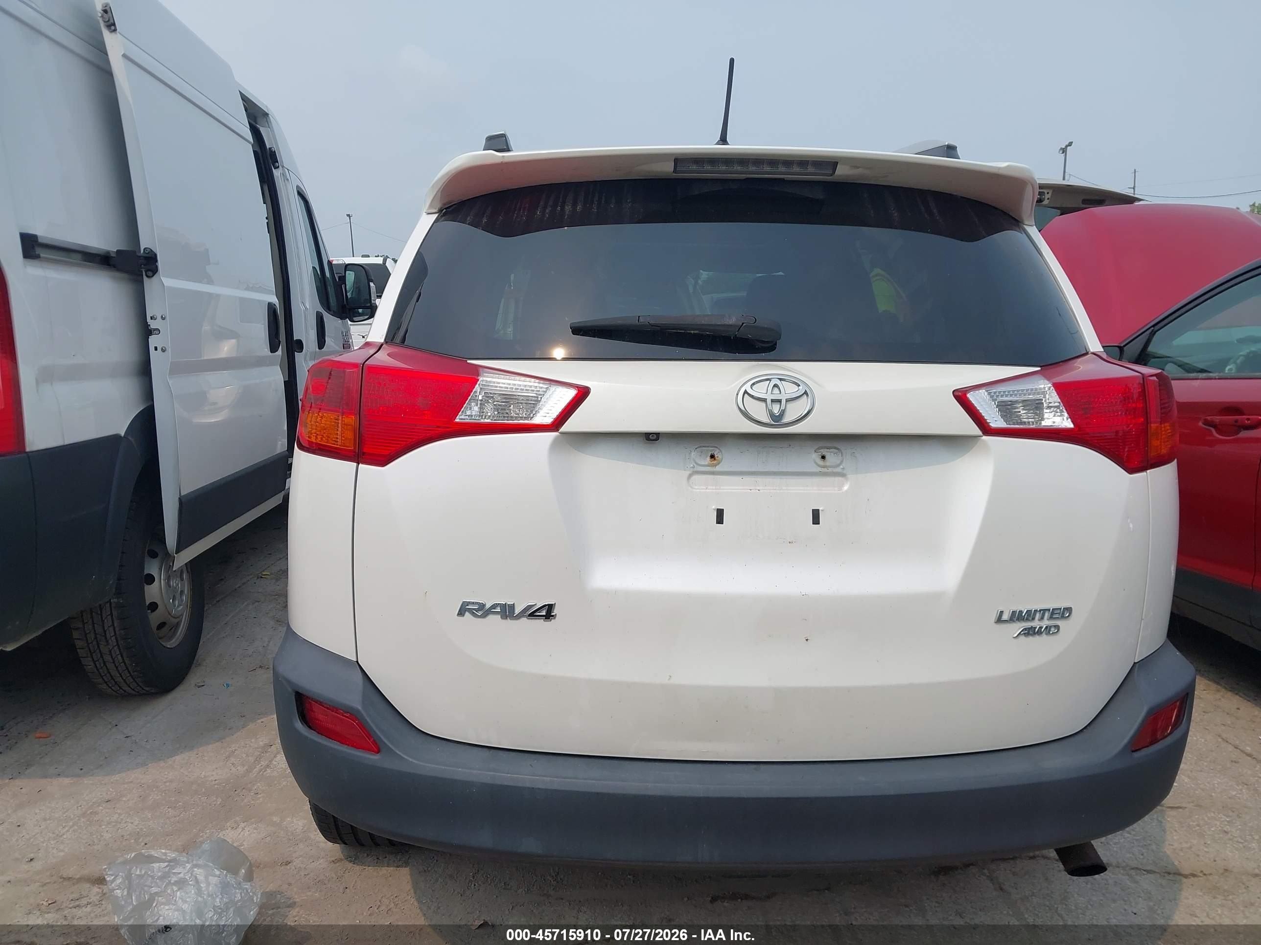 2014 Toyota Rav4 Limited White vin: 2T3DFREV2EW144516