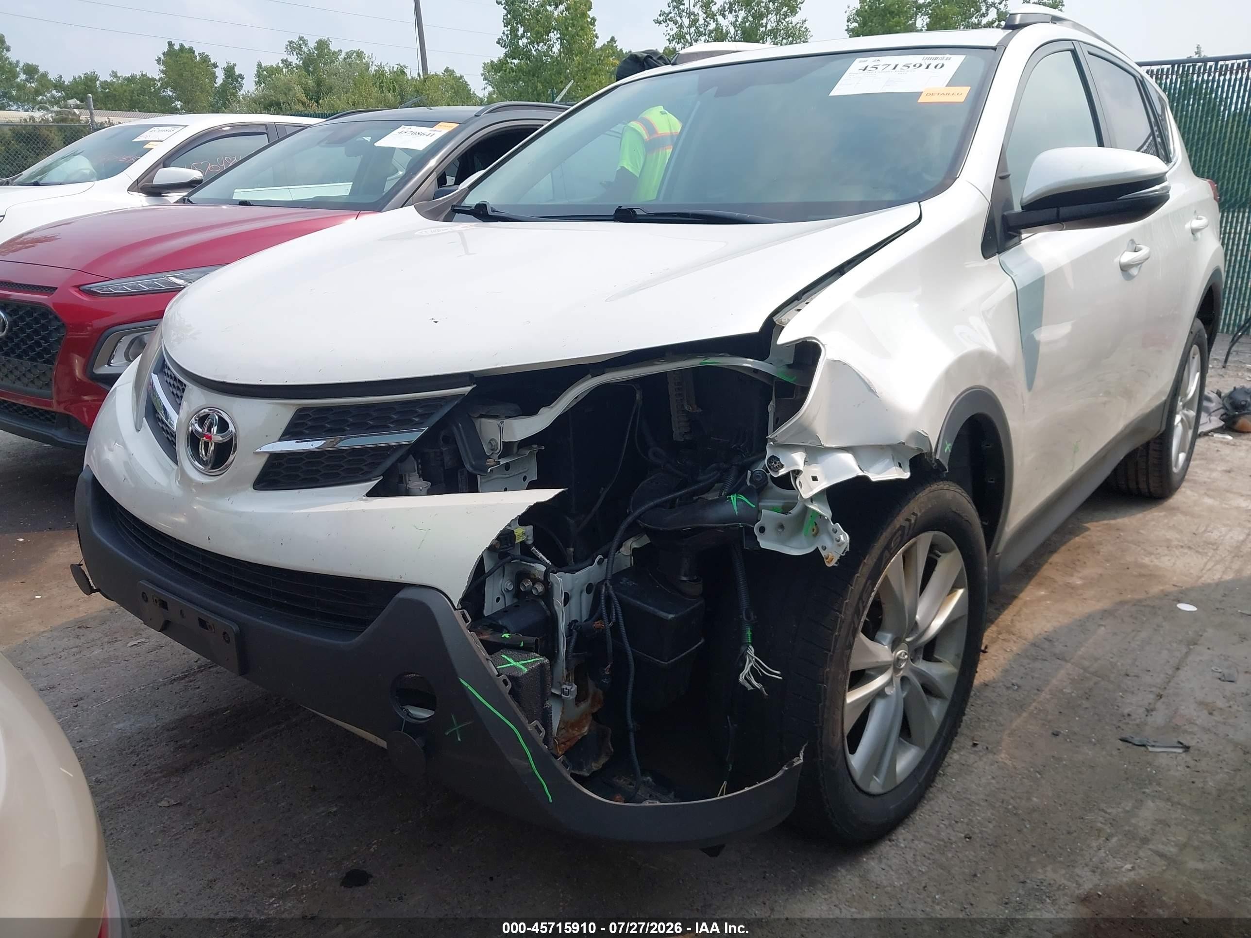 2014 Toyota Rav4 Limited White vin: 2T3DFREV2EW144516