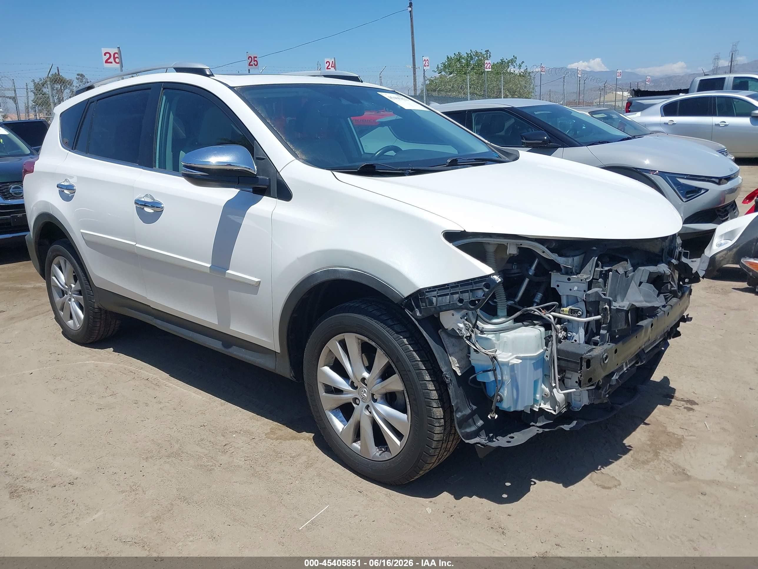 2014 Toyota Rav4 Limited White vin: 2T3DFREV2EW177905