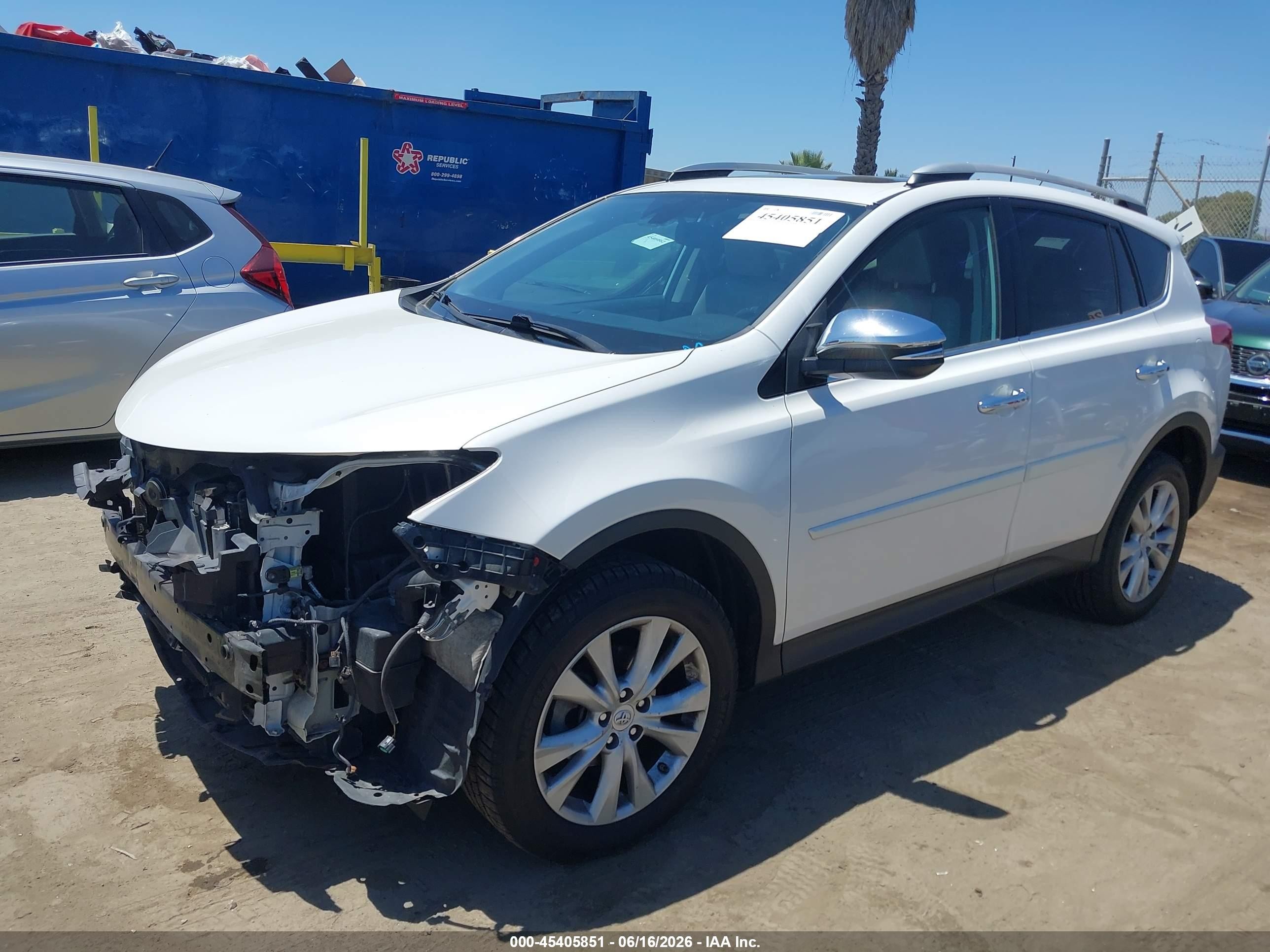 2014 Toyota Rav4 Limited White vin: 2T3DFREV2EW177905