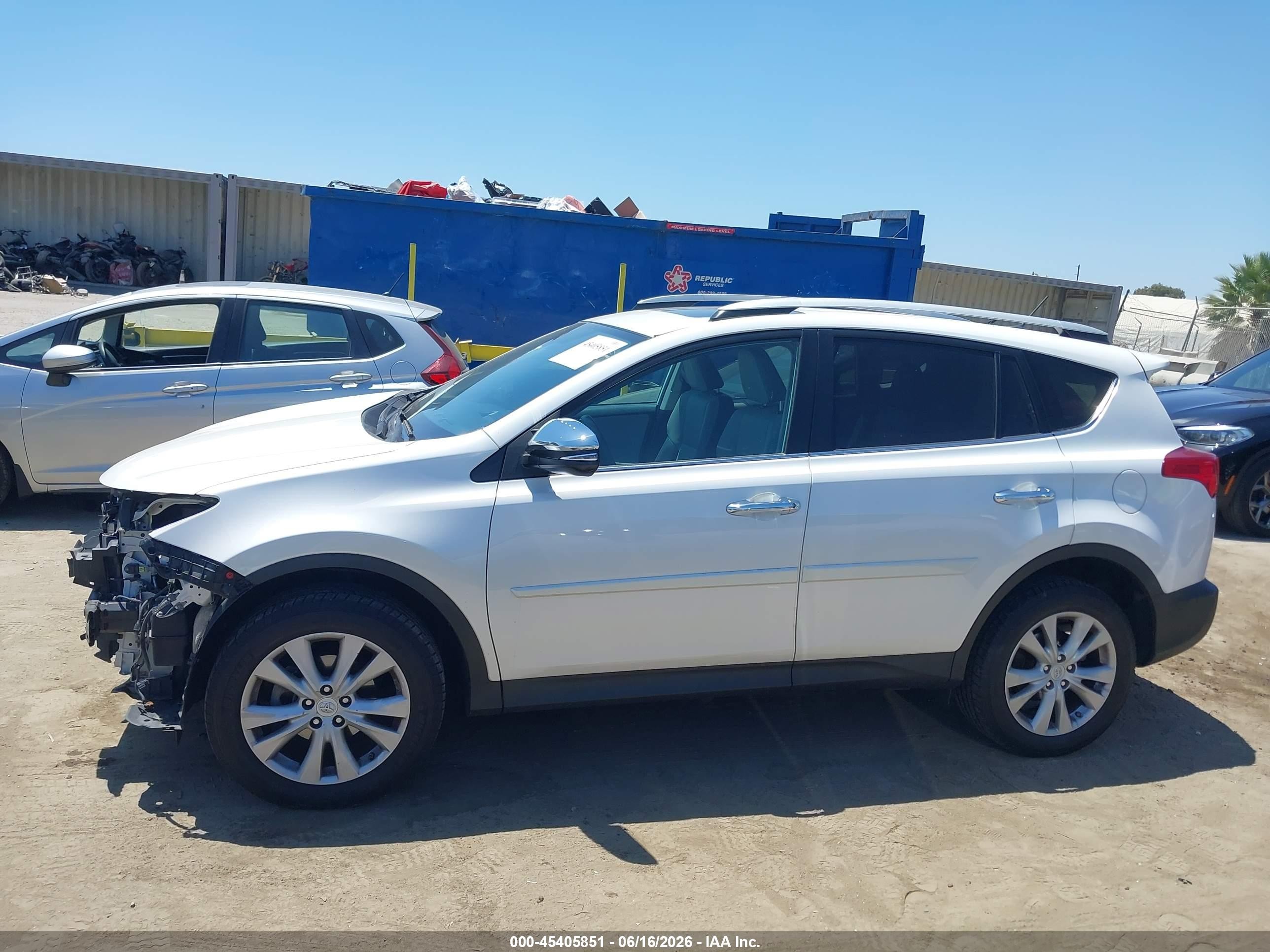 2014 Toyota Rav4 Limited White vin: 2T3DFREV2EW177905