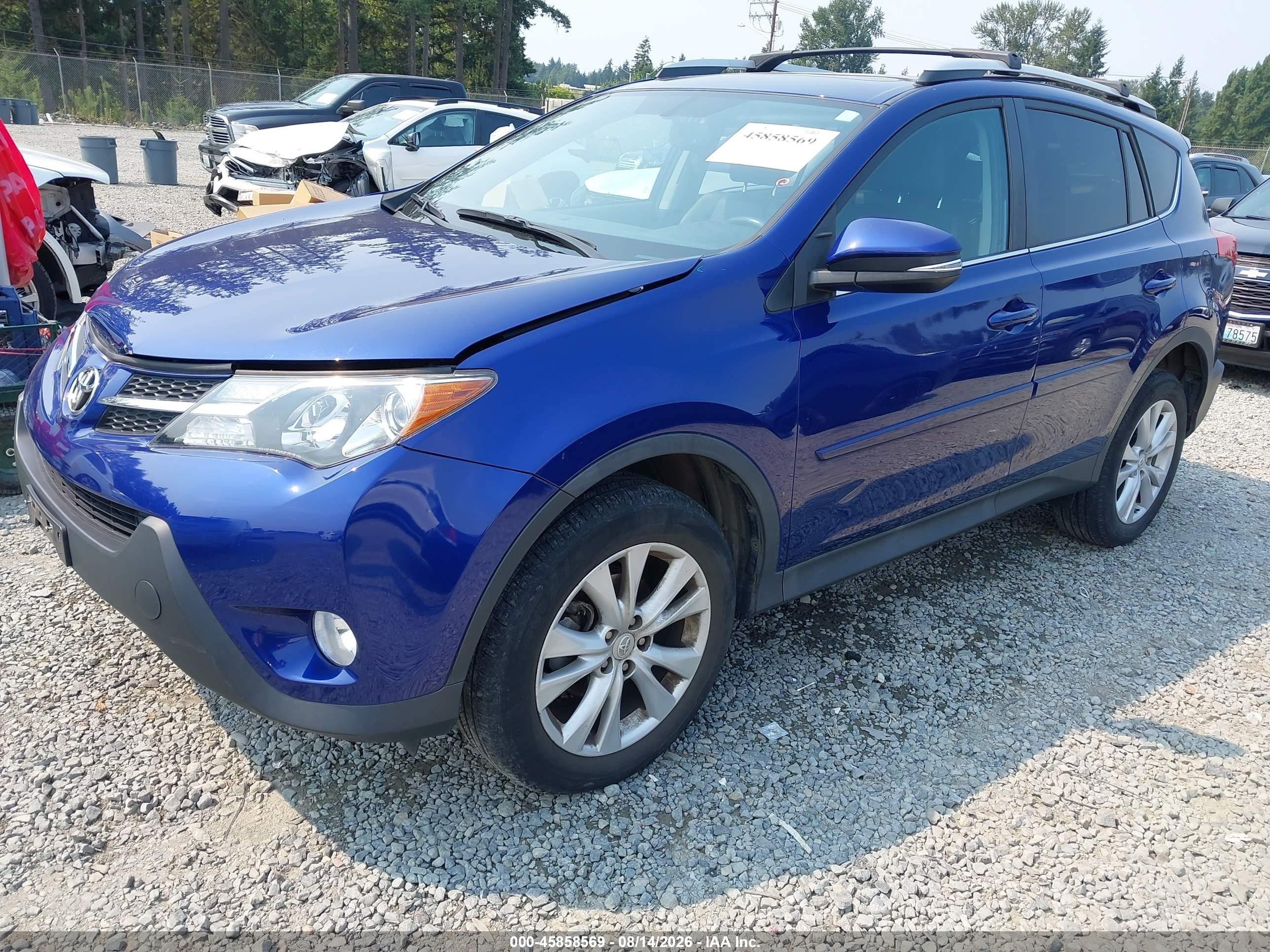 2014 Toyota Rav4 Limited Blue vin: 2T3DFREV2EW190363