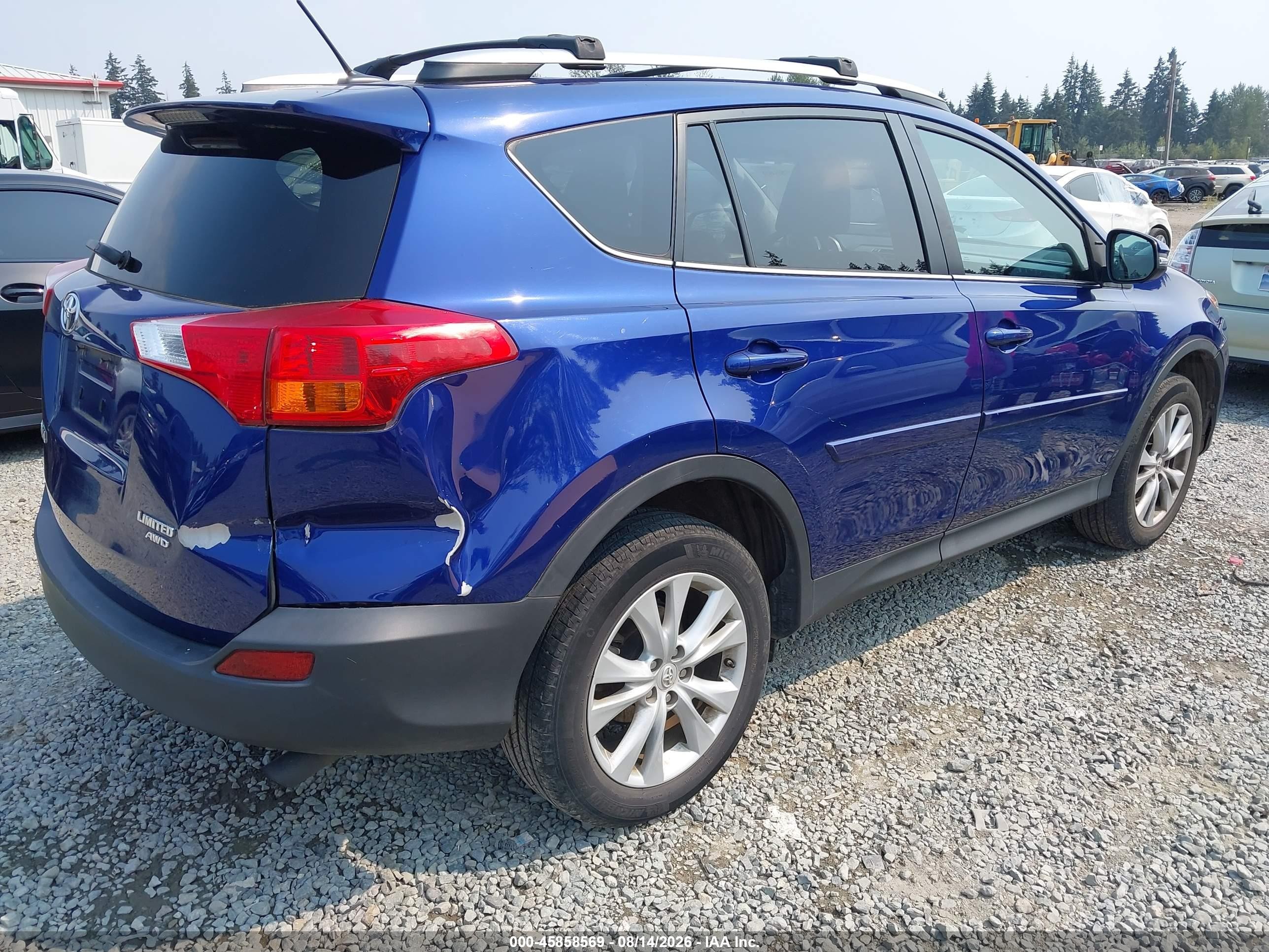 2014 Toyota Rav4 Limited Blue vin: 2T3DFREV2EW190363