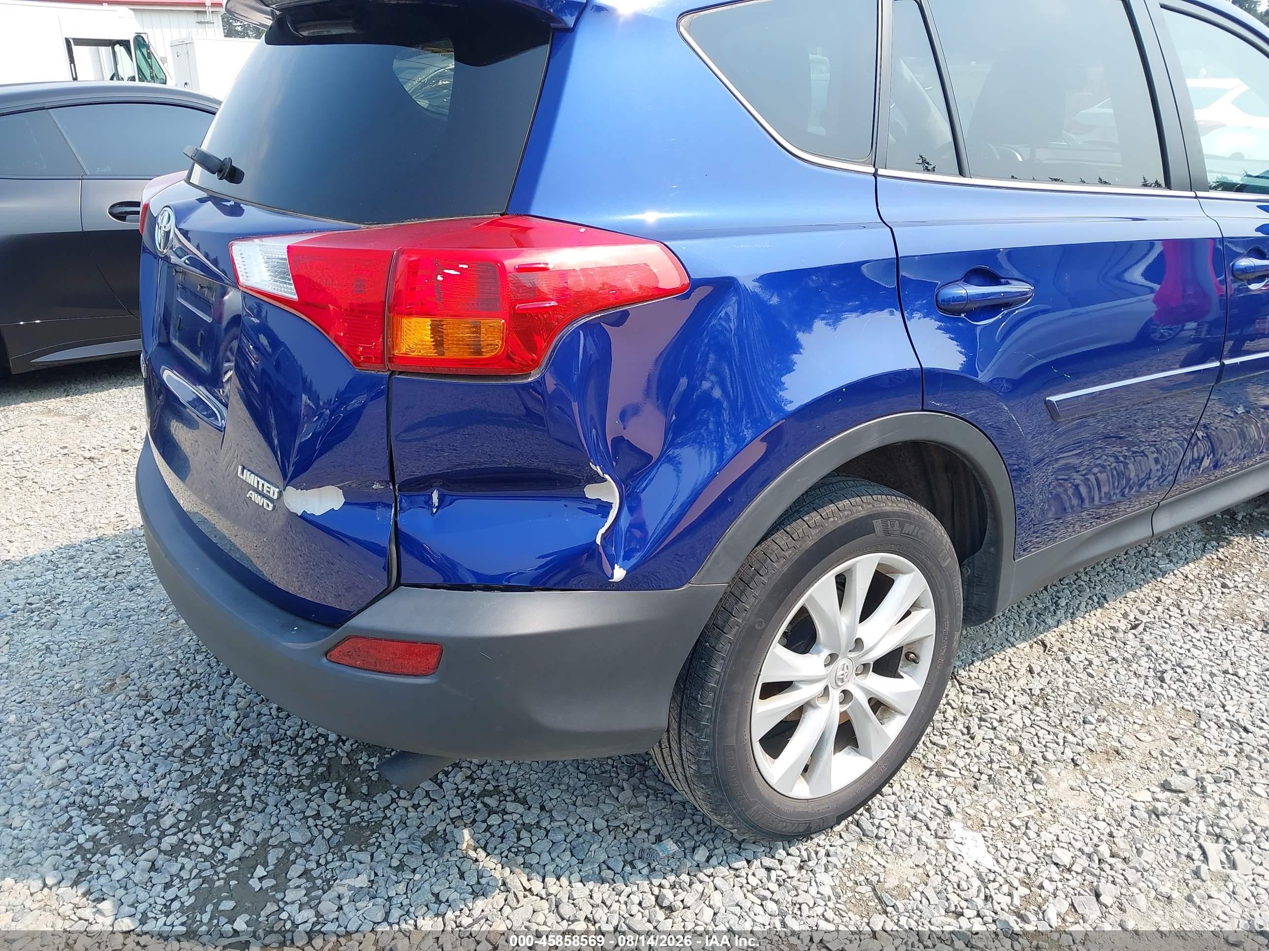 2014 Toyota Rav4 Limited Blue vin: 2T3DFREV2EW190363