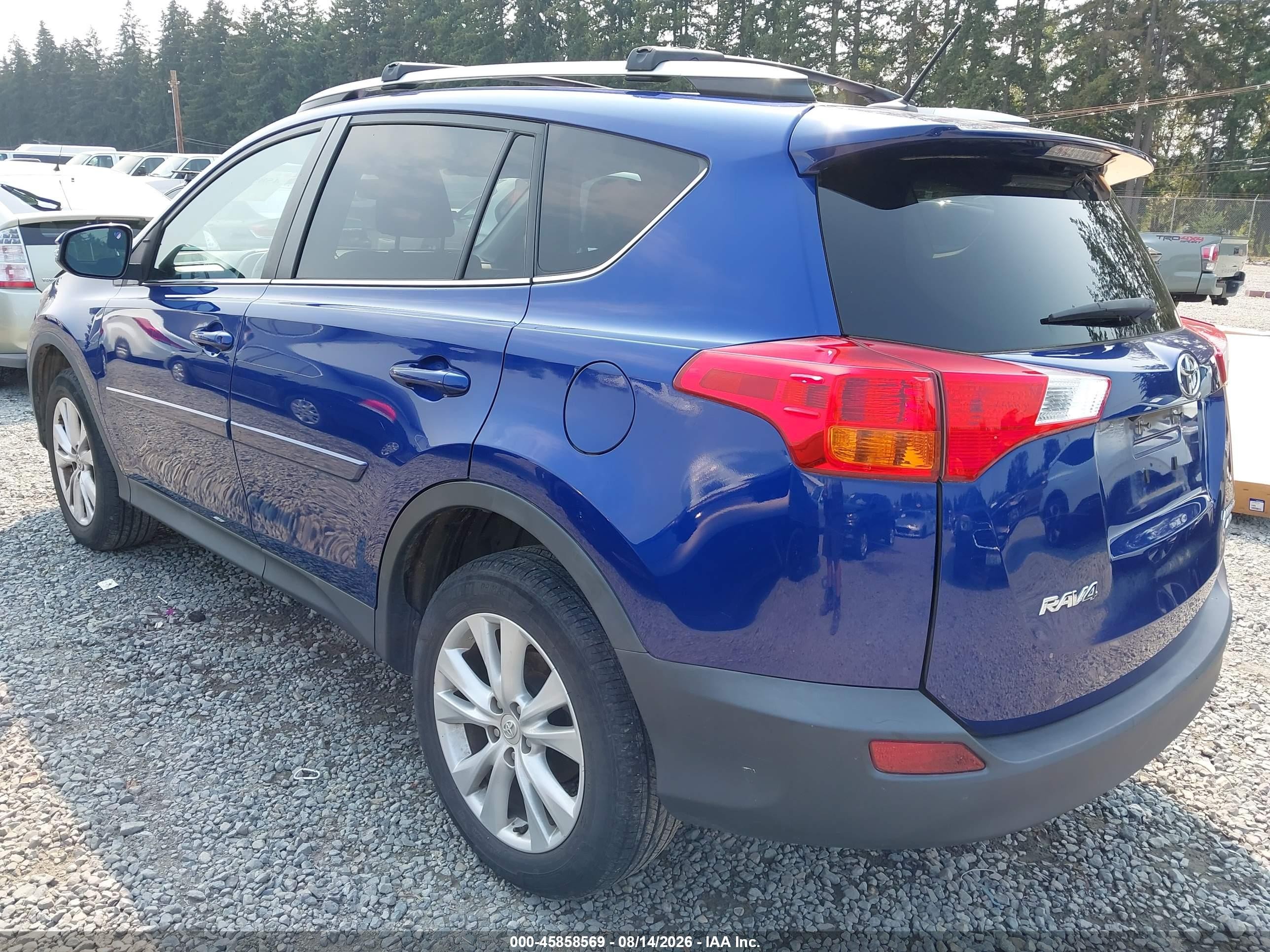 2014 Toyota Rav4 Limited Blue vin: 2T3DFREV2EW190363