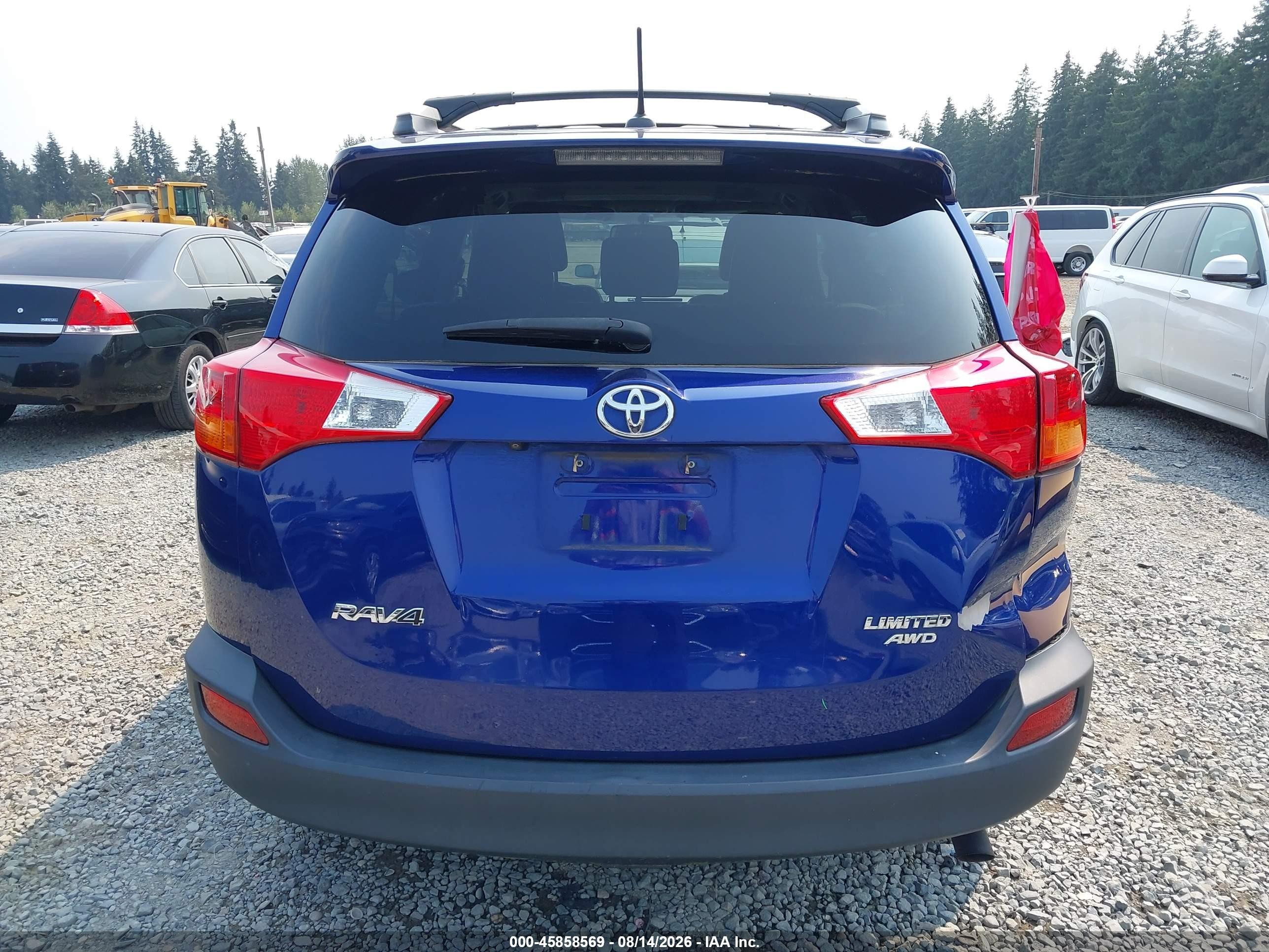 2014 Toyota Rav4 Limited Blue vin: 2T3DFREV2EW190363