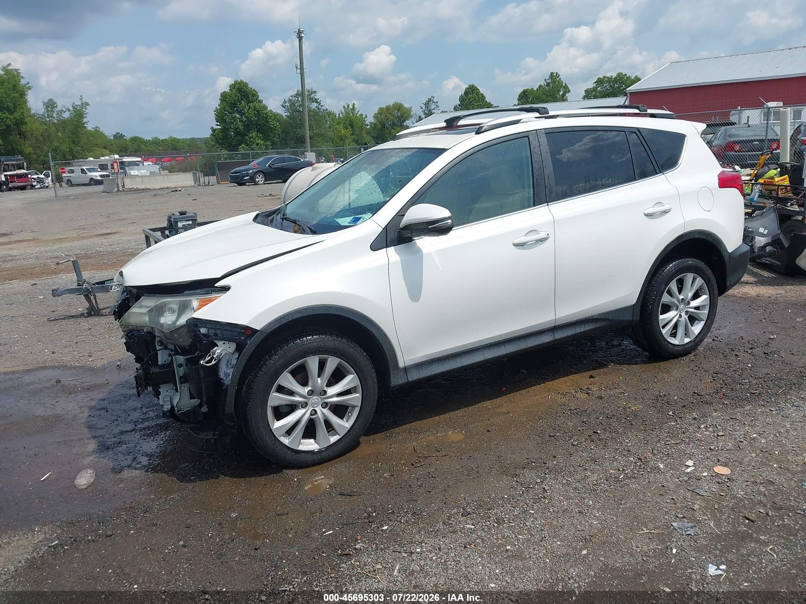 2014 Toyota Rav4 Limited White vin: 2T3DFREV2EW208456
