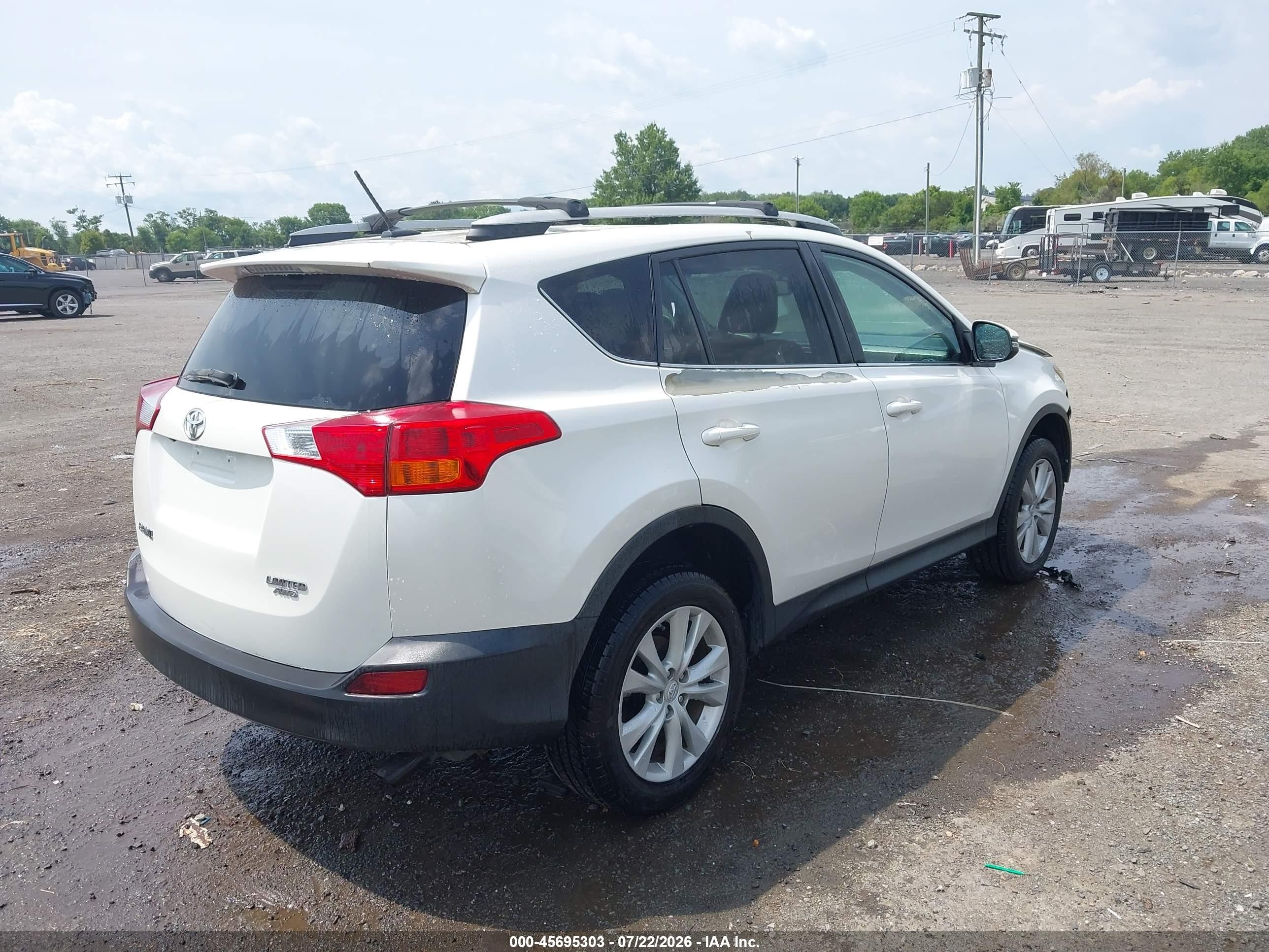 2014 Toyota Rav4 Limited White vin: 2T3DFREV2EW208456