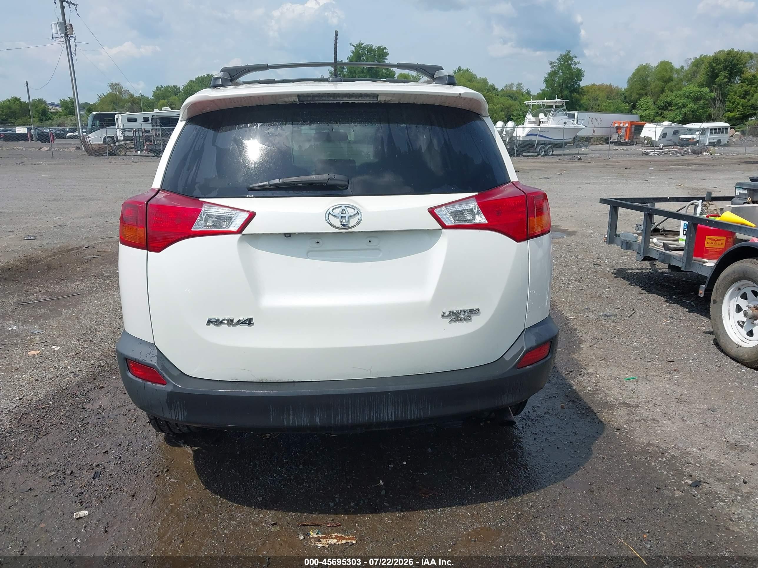 2014 Toyota Rav4 Limited White vin: 2T3DFREV2EW208456