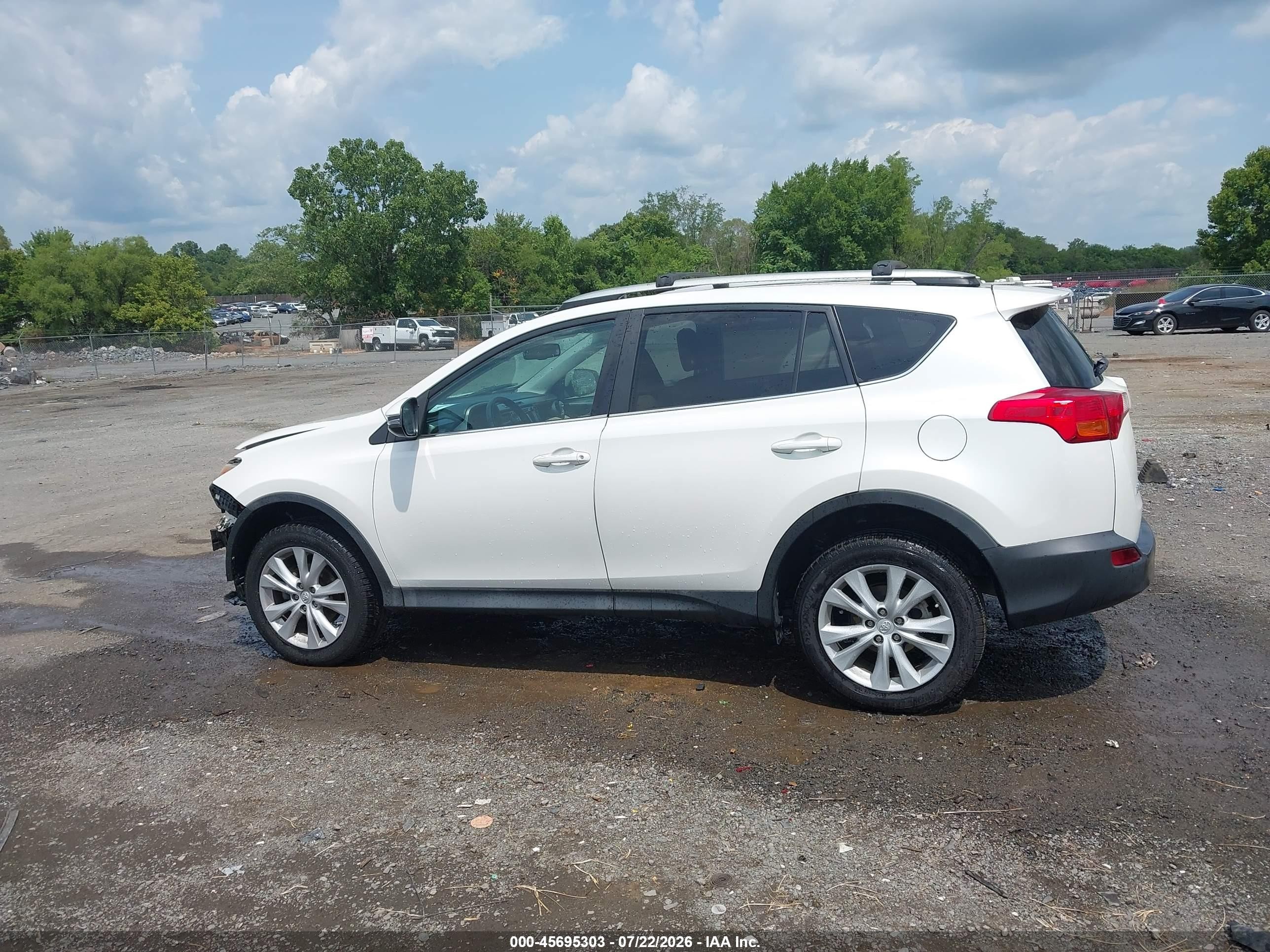2014 Toyota Rav4 Limited White vin: 2T3DFREV2EW208456