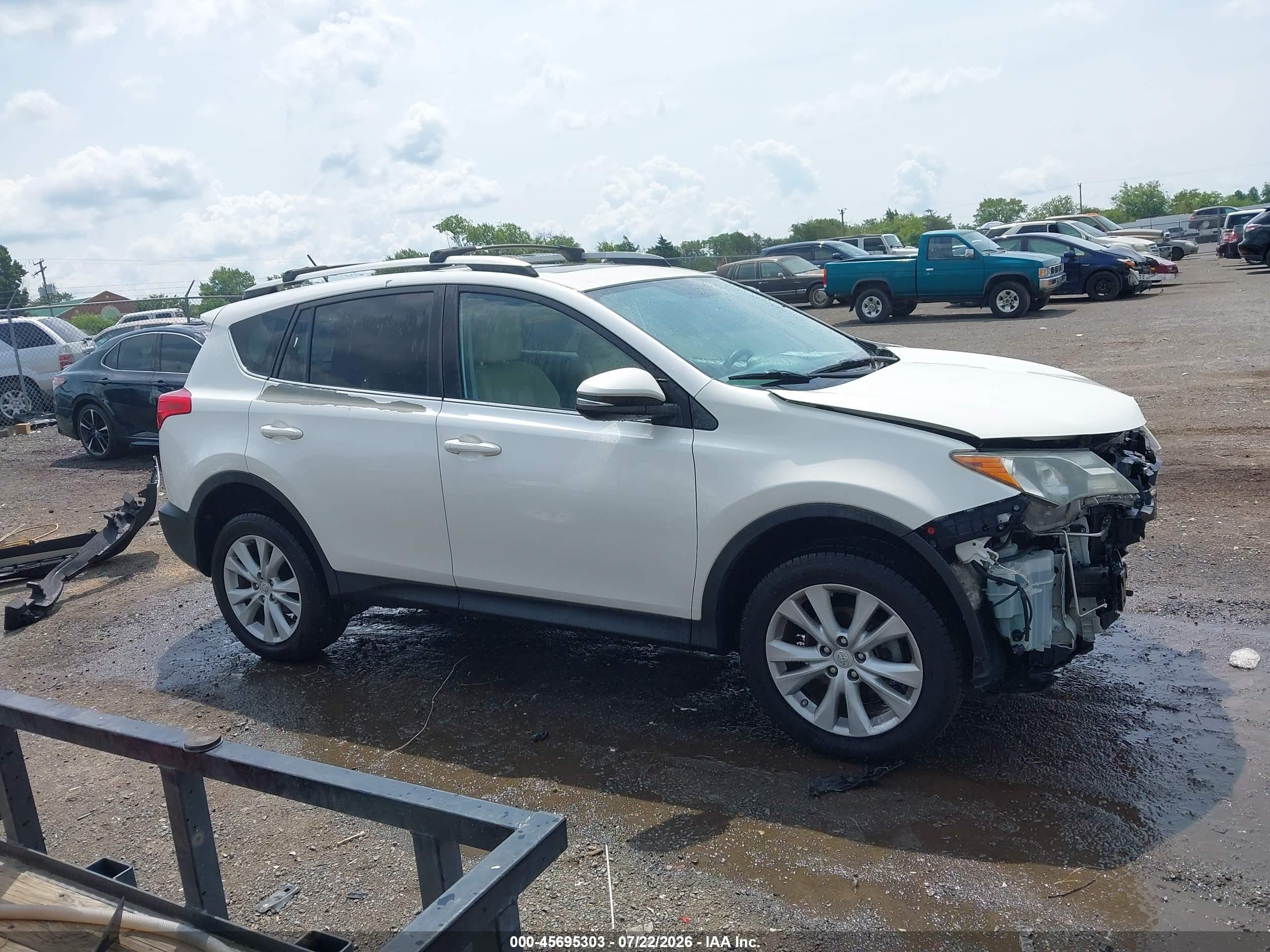 2014 Toyota Rav4 Limited White vin: 2T3DFREV2EW208456