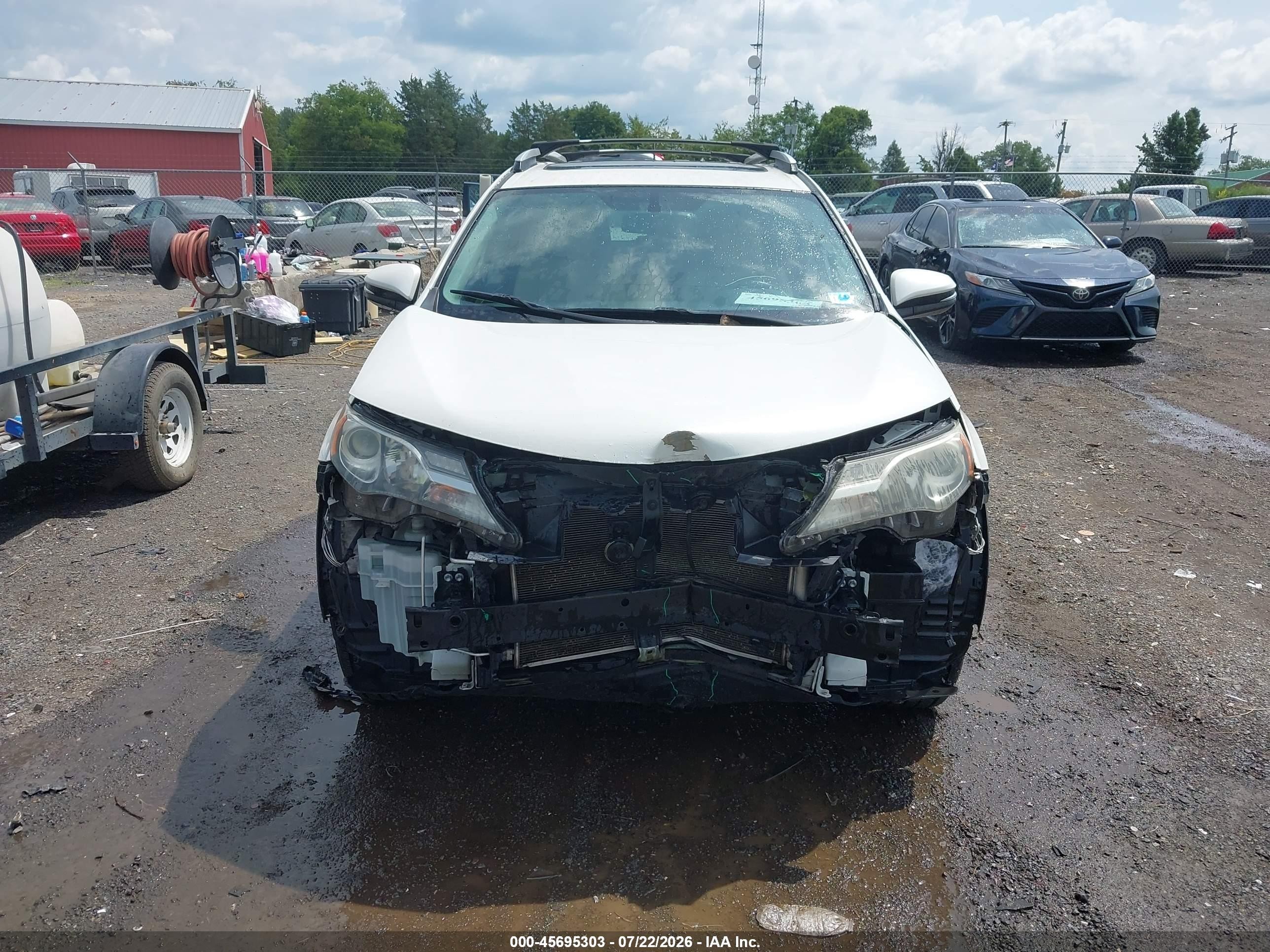 2014 Toyota Rav4 Limited White vin: 2T3DFREV2EW208456
