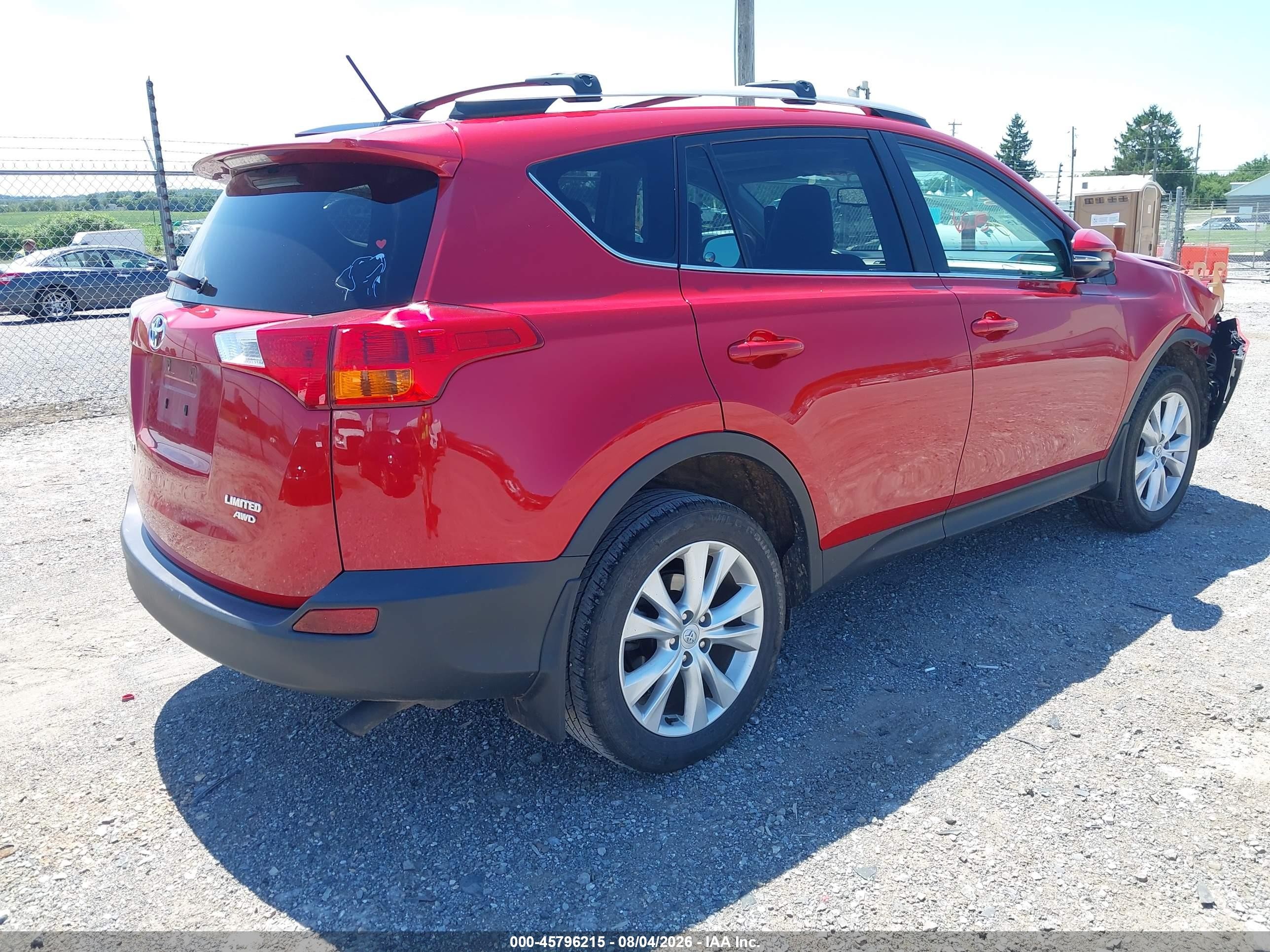 2015 Toyota Rav4 Limited Red vin: 2T3DFREV2FW399622