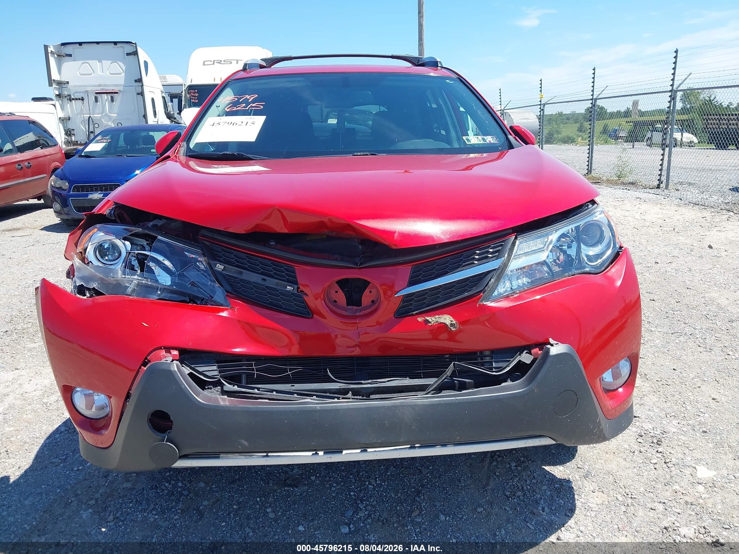 2015 Toyota Rav4 Limited Red vin: 2T3DFREV2FW399622
