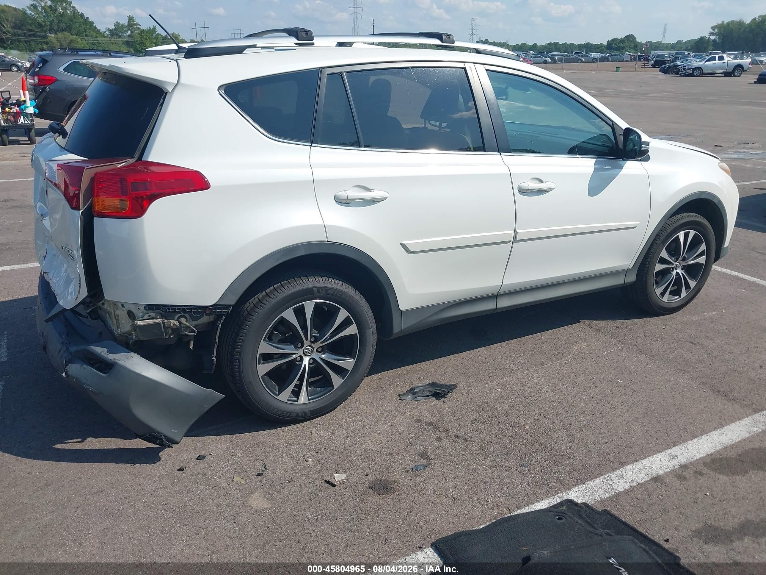 2015 Toyota Rav4 Limited White vin: 2T3DFREV2FW406956