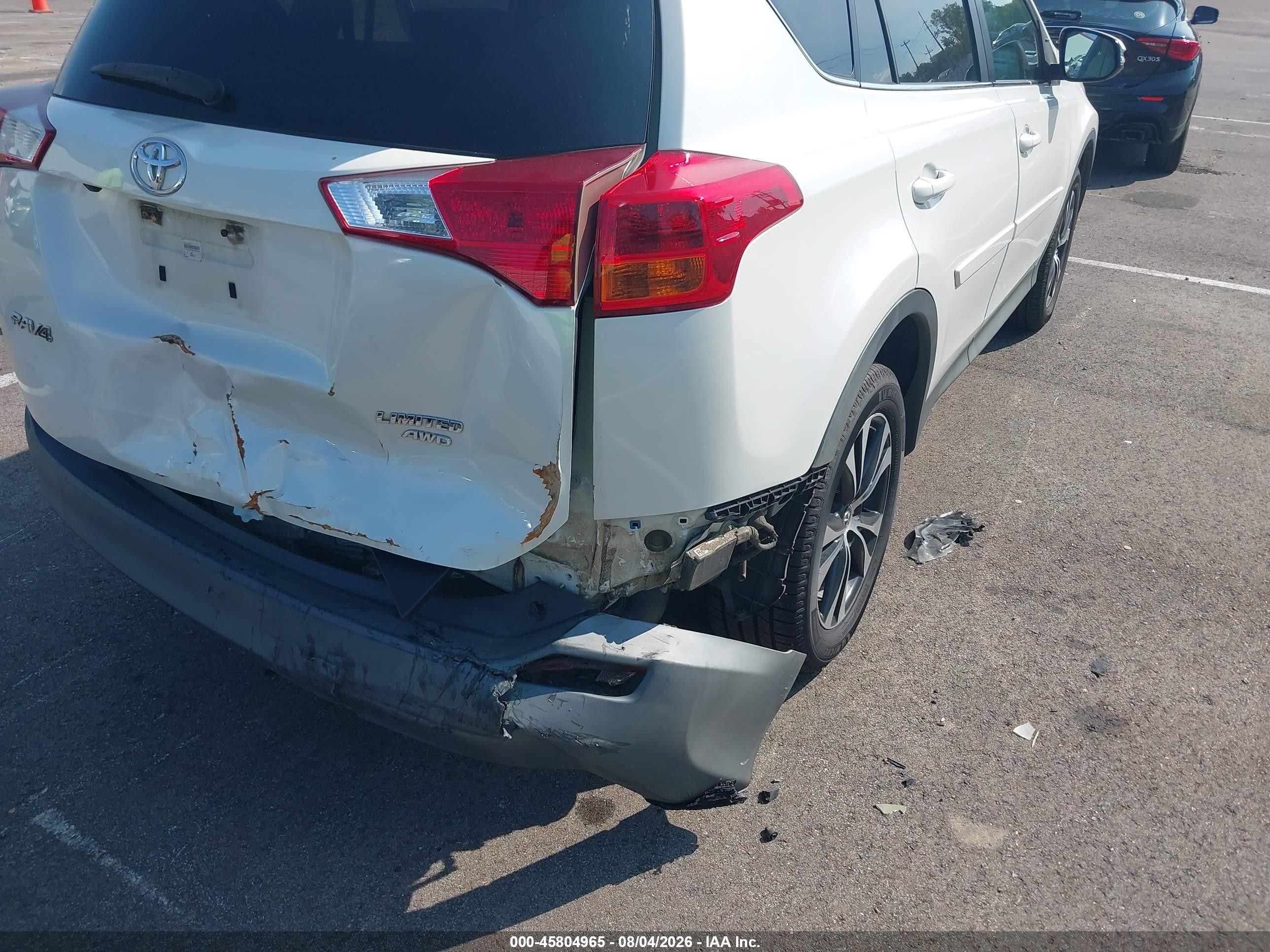 2015 Toyota Rav4 Limited White vin: 2T3DFREV2FW406956
