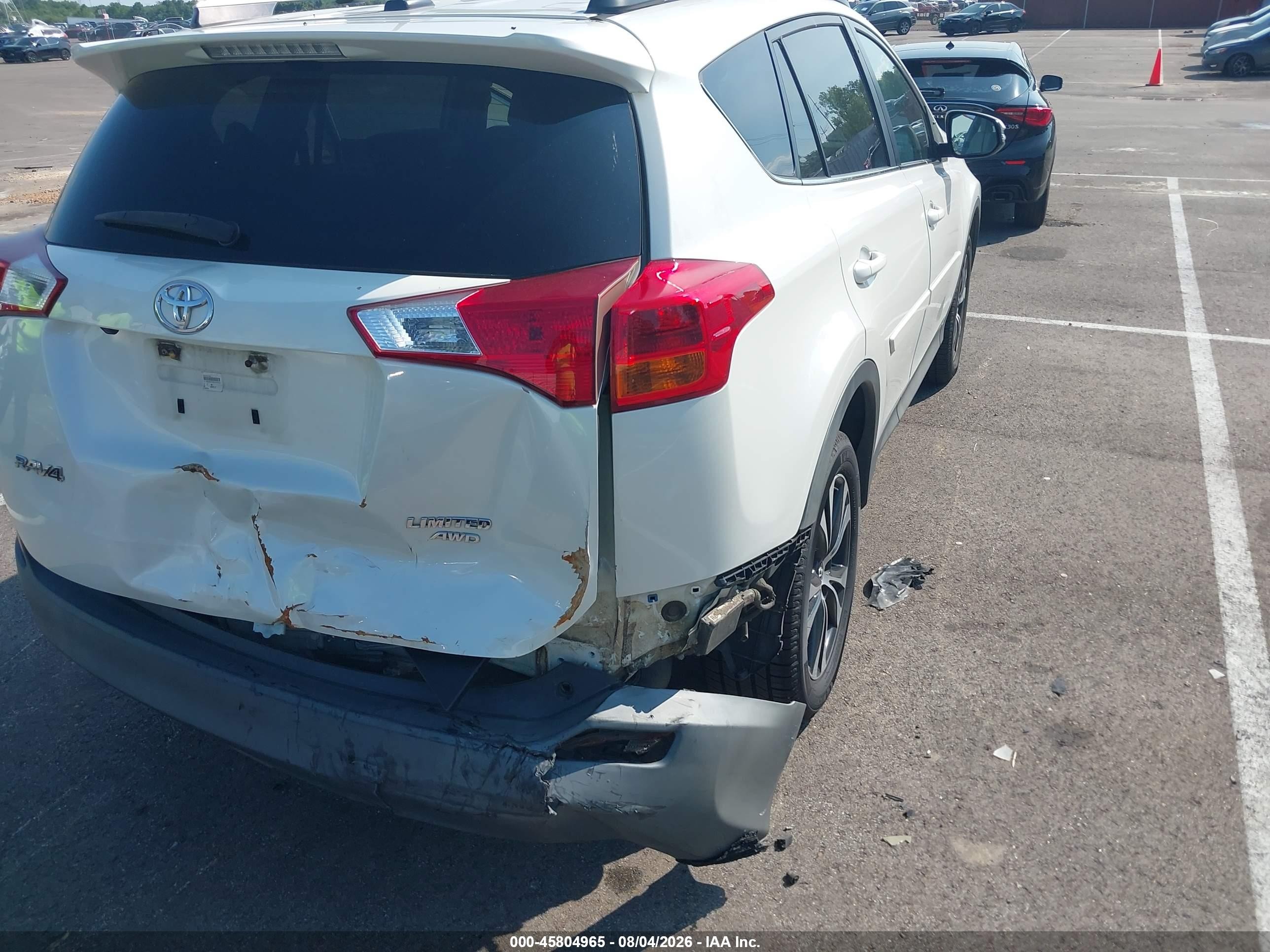 2015 Toyota Rav4 Limited White vin: 2T3DFREV2FW406956