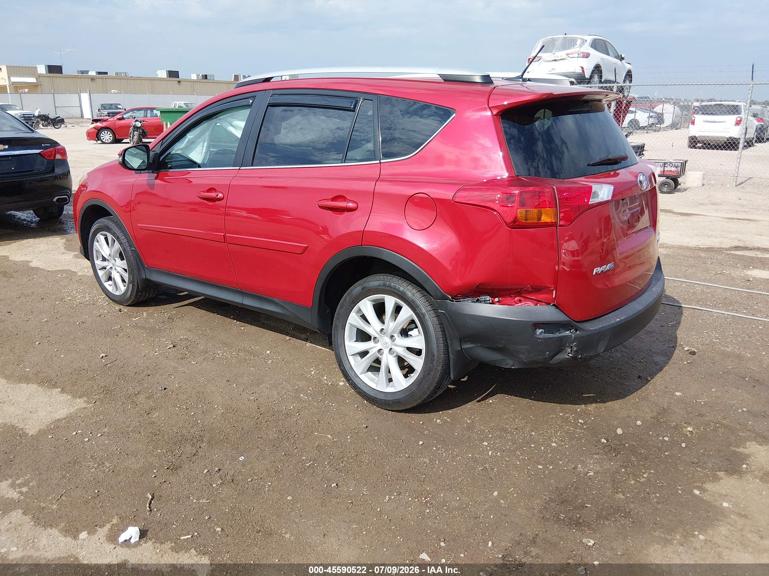 2013 Toyota Rav4 Limited Красный vin: 2T3DFREV4DW043461